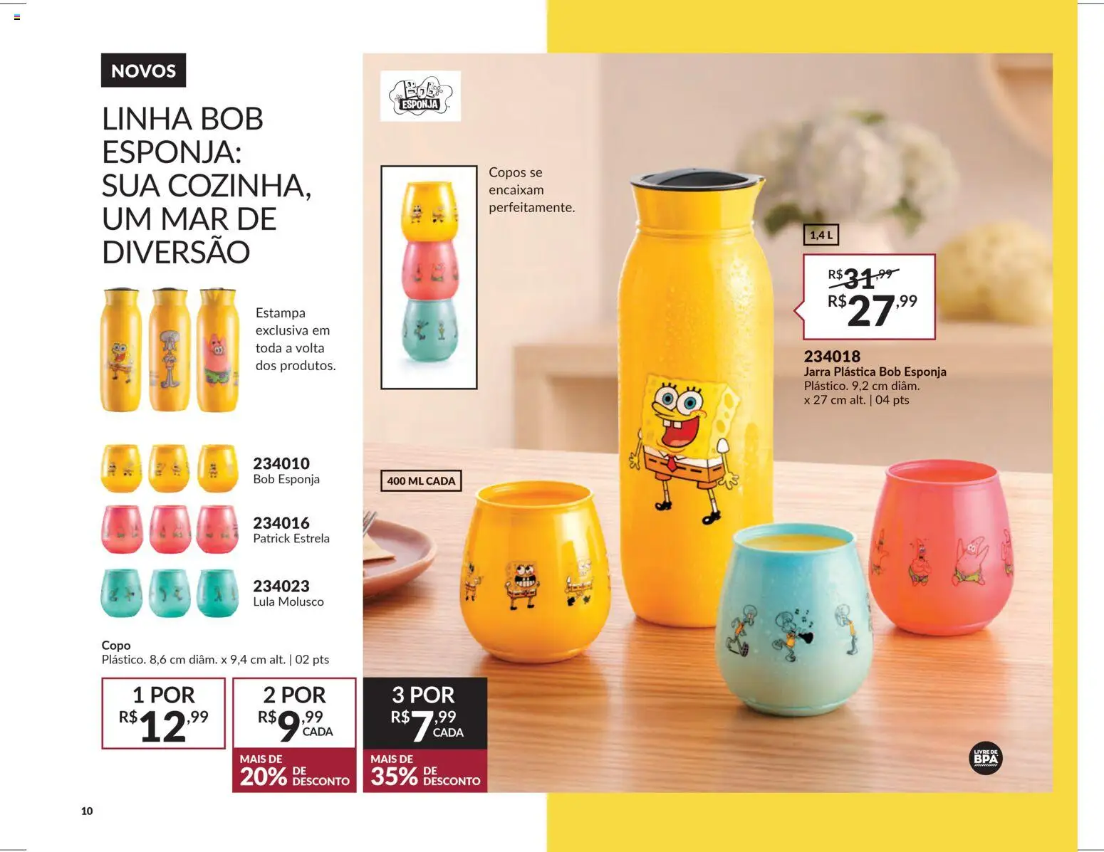 Avon Folheto - válido de 18.02.2026 | Página: 10 | Produtos: Esponja, Lula, Jarra, Copos