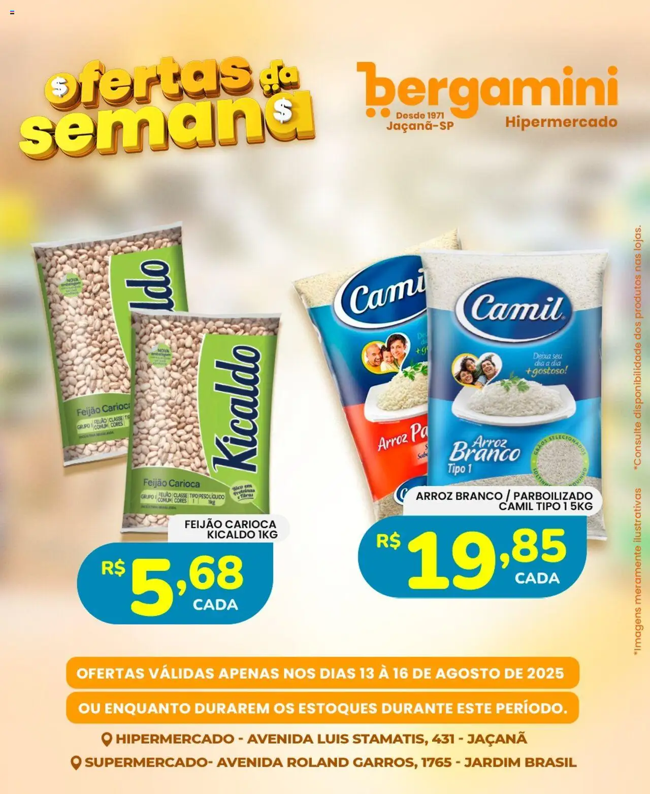 Supermercado Bergamini Folheto - válido de 13.08.2025 | Página: 3 | Produtos: Feijão, Arroz, Pá