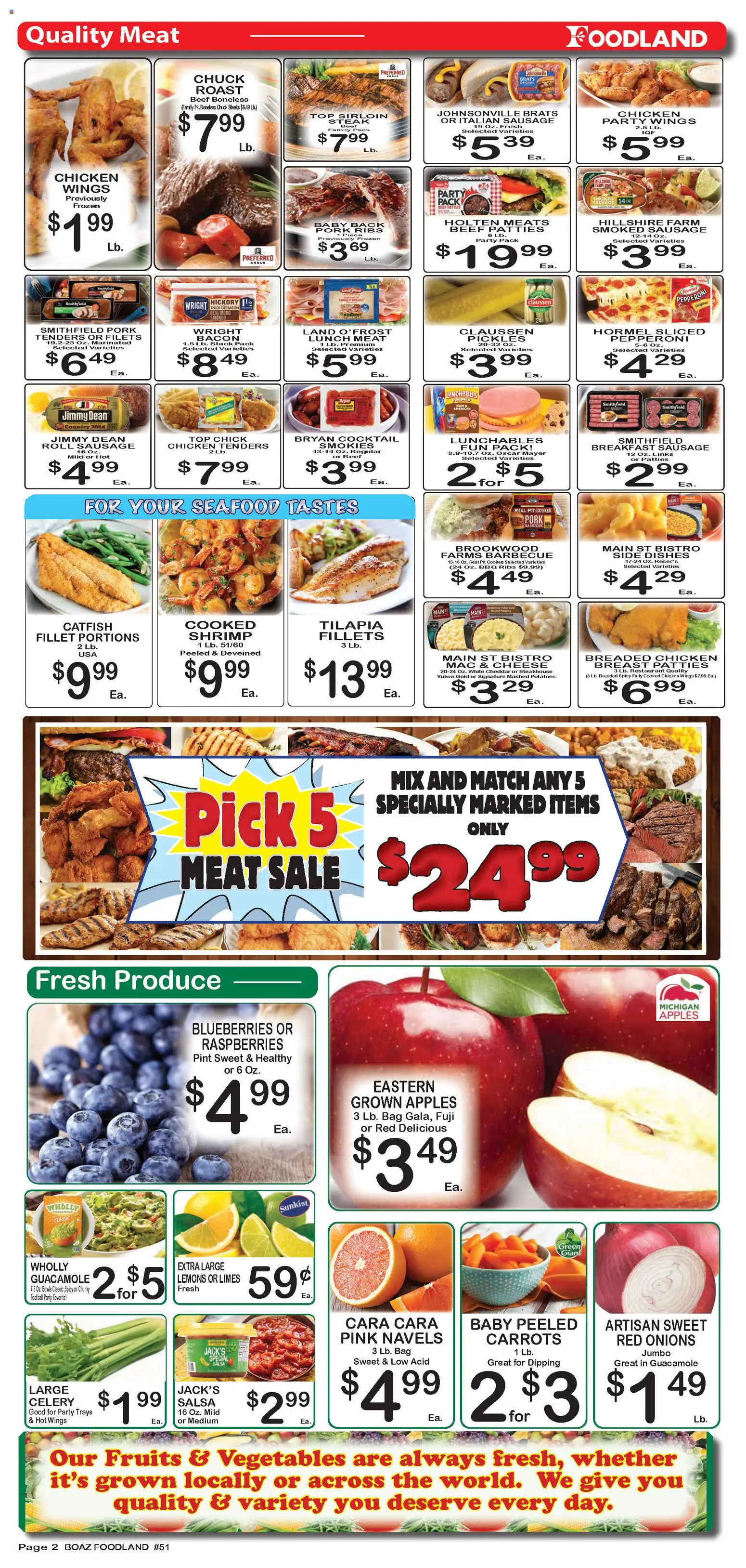 Foodland Weekly Ad - valid from 03.02.2026 | Page: 2 | Products: Cheese, Pork, Vegetables, Blueberries