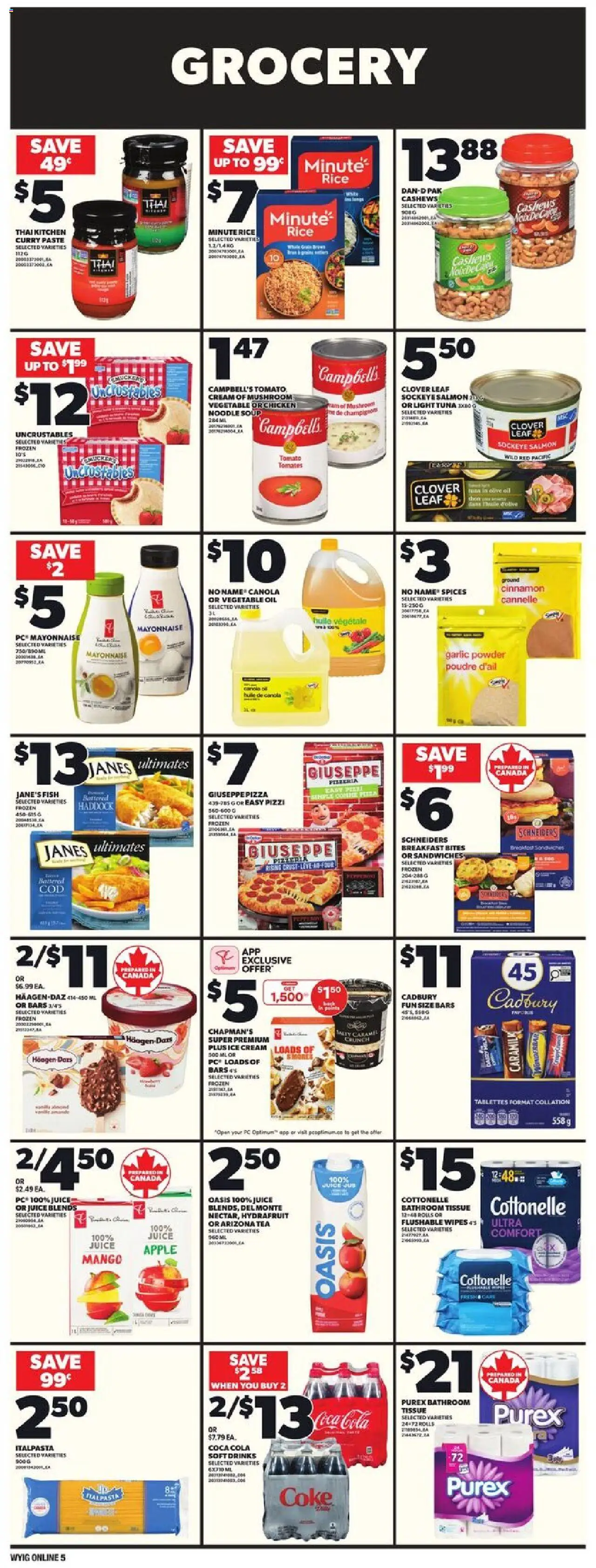 Loblaws flyer valid from 11.09.2025 | Page: 11 | Products: Rice, Fish, Ice cream, Oil