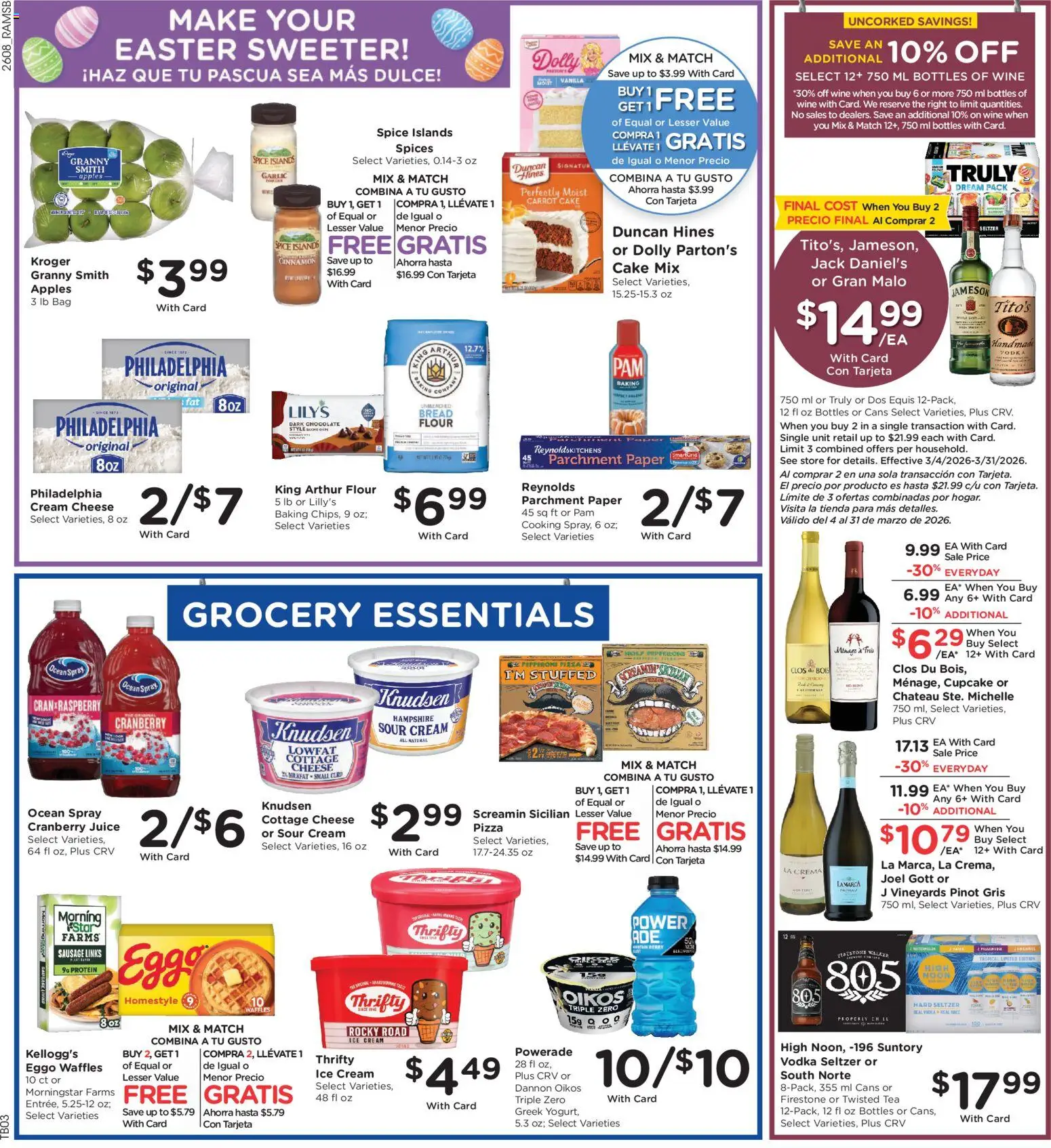 Ralphs Weekly Ad - valid from 25.03.2026 | Page: 6 | Products: Juice, Cream, Cottage cheese, Sausage