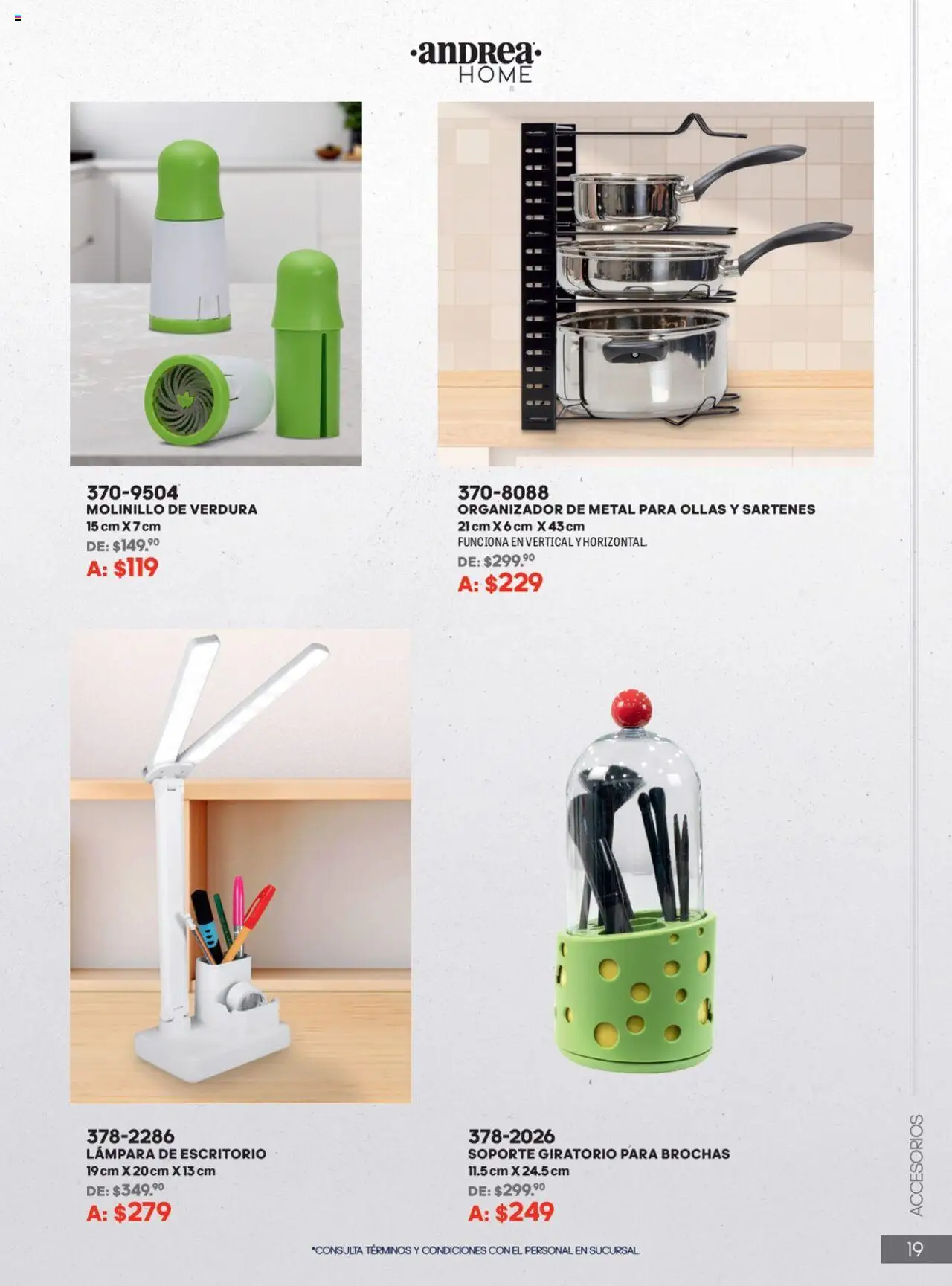 Nuevas ofertas de Andrea válidas en toda la República Mexicana desde el 22.06.2025. ¡Encuentra las mejores ofertas en Andrea catálogo Home! | Página: 19 | Productos: Organizador, Molinillo, Escritorio, Lámpara