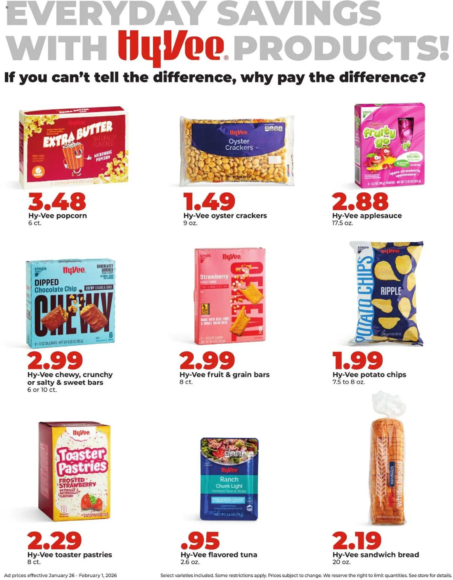HyVee Weekly Ad - valid from 26.01.2026 | Page: 15 | Products: Toaster, Bread, Microwave, Chips