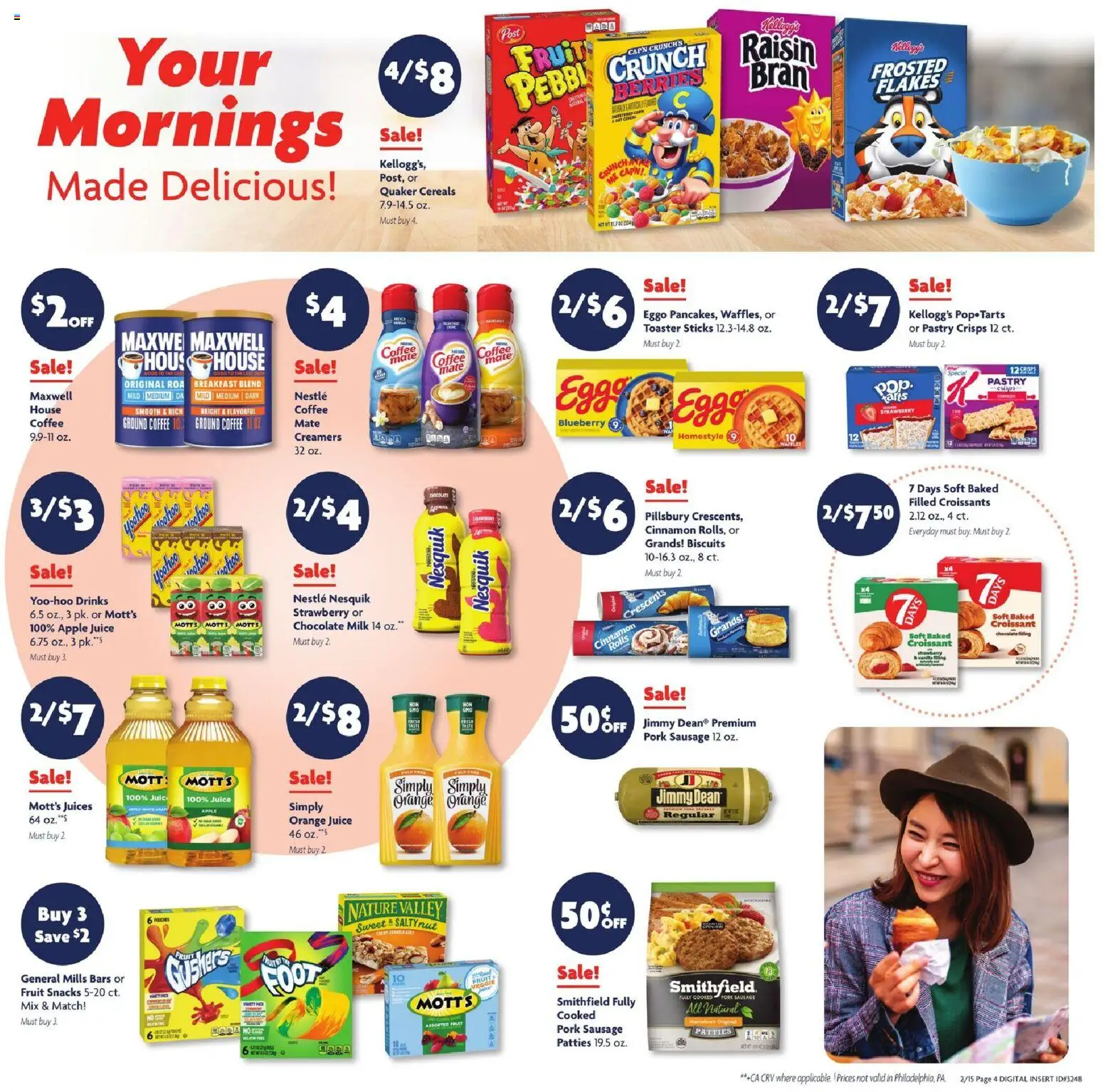 Family Dollar Weekly Ad - valid from 15.02.2026 | Page: 2 | Products: Toaster, Pork, Cereals, Croissants