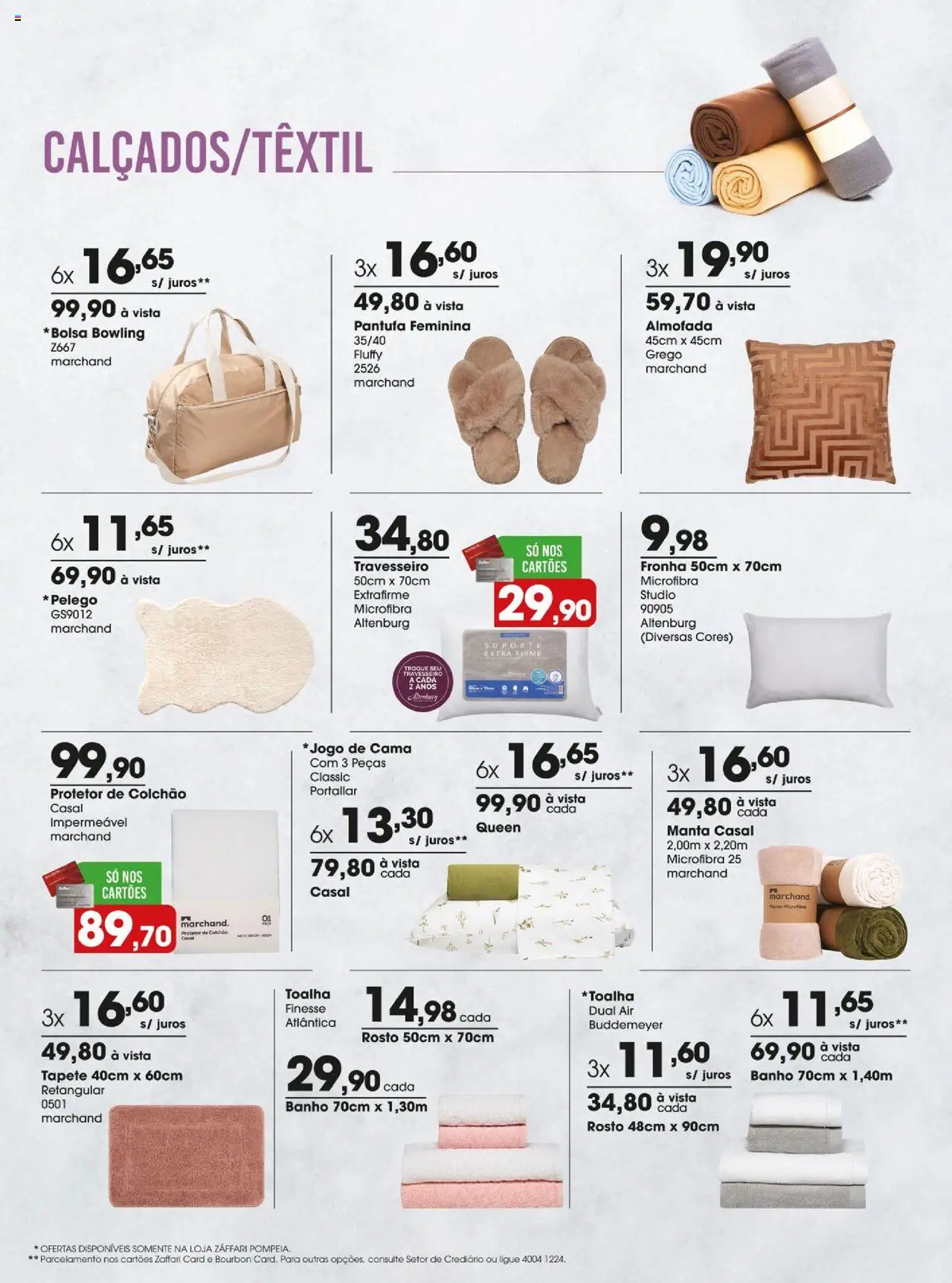 Zaffari Folheto - válido de 12.08.2025 | Página: 17 | Produtos: Travesseiro, Protetor de colchão, Bourbon, Fronha