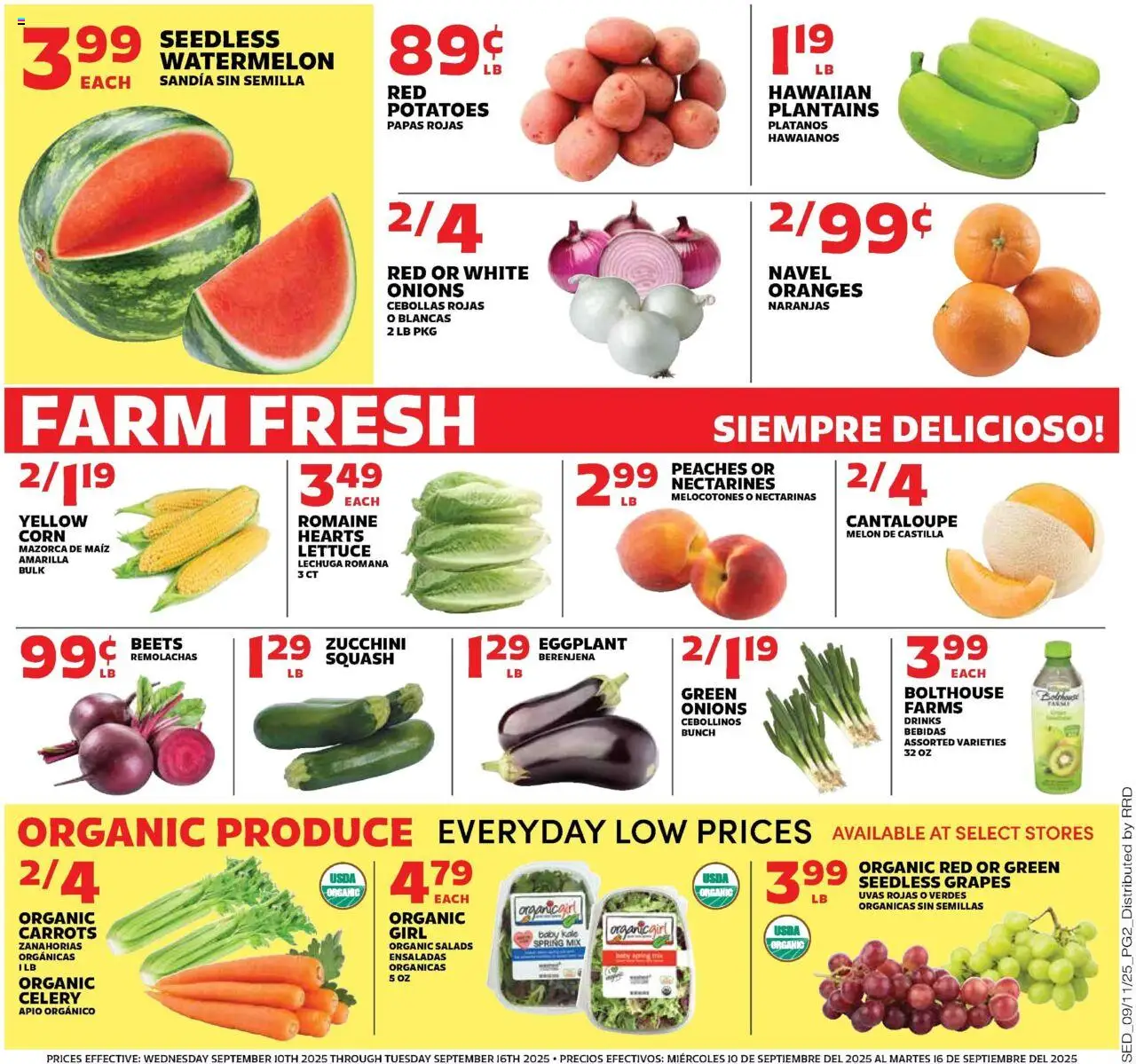 Sedano's Current Ad - FL - valid from 10.09.2025 | Page: 2 | Products: Corn, Potatoes, Grapes, Melon