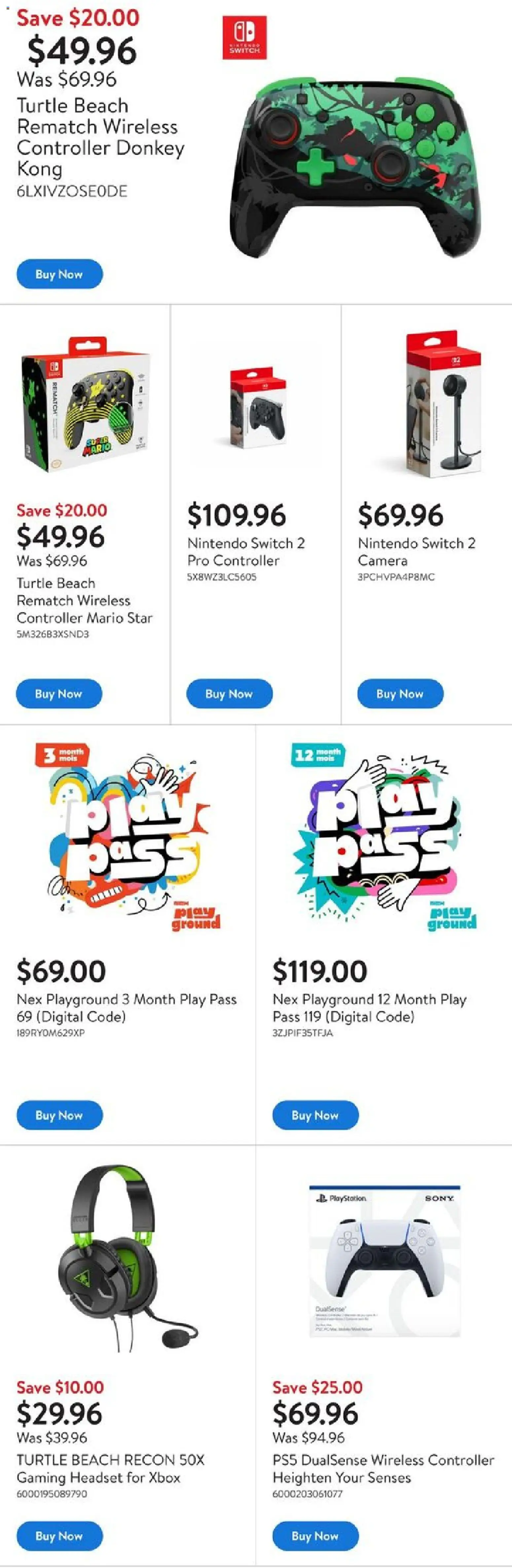 Walmart flyer valid from 04.12.2025 | Page: 2 | Products: Camera, Playstation, Xbox