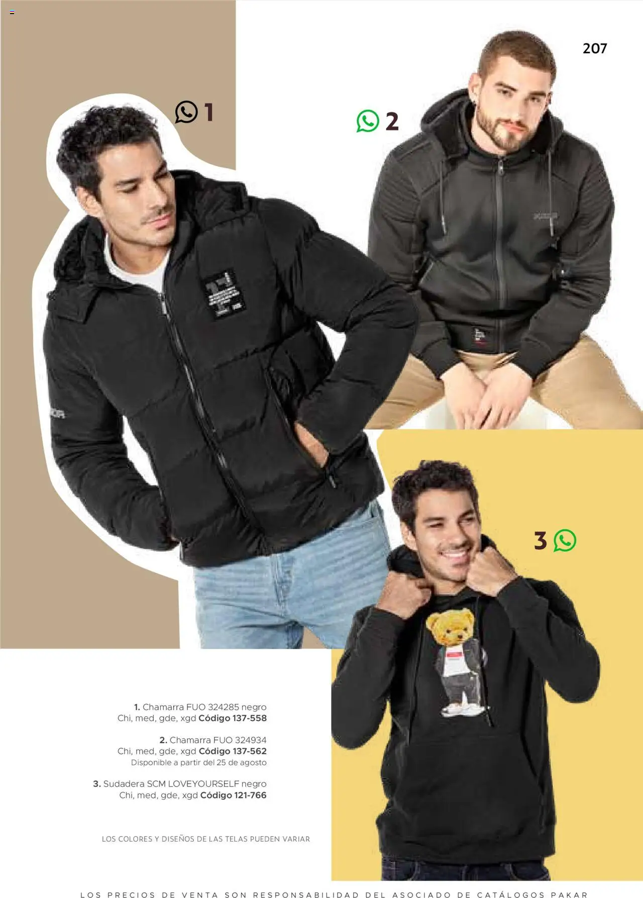 Nuevas ofertas de SC Pakar válidas en toda la República Mexicana desde el 24.07.2025. ¡Encuentra las mejores ofertas en SC Pakar Catálogo Ropa y Accesorios! | Página: 207 | Productos: Chamarra, Sudadera