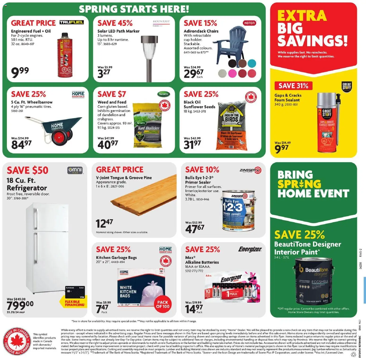 Home Hardware flyer valid from 12.03.2026 | Page: 2 | Products: Refrigerator, Oil