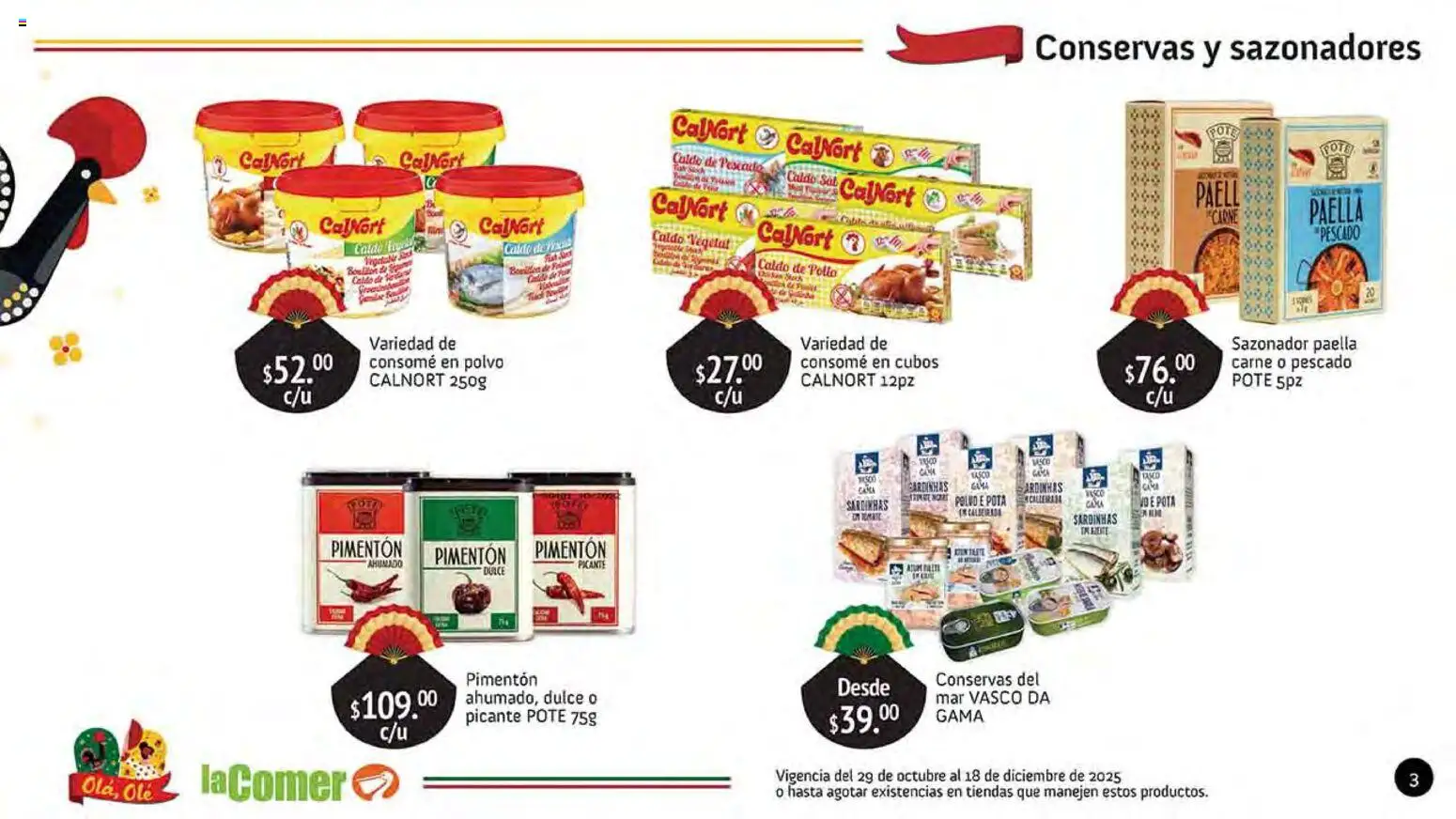 Nuevas ofertas de La Comer válidas en toda la República Mexicana desde el 29.10.2025. ¡Encuentra las mejores ofertas en La Comer folleto Olá, Olé! | Página: 3 | Productos: Pollo, Polvo