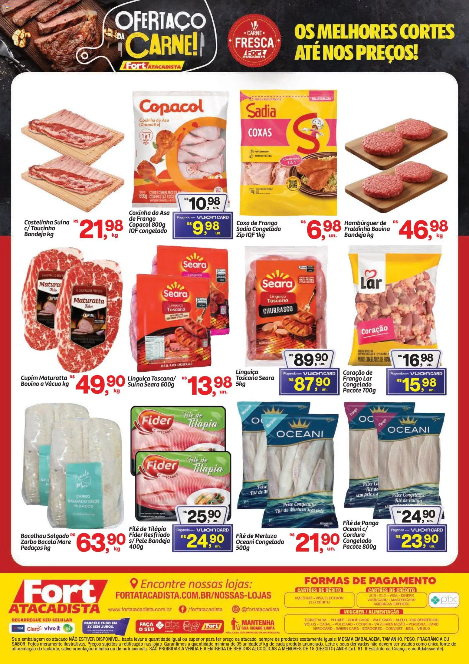 Fort Atacadista Folheto - válido de 13.02.2026 | Página: 2 | Produtos: Linguiça, Tilápia, Peixe, Filé de tilápia