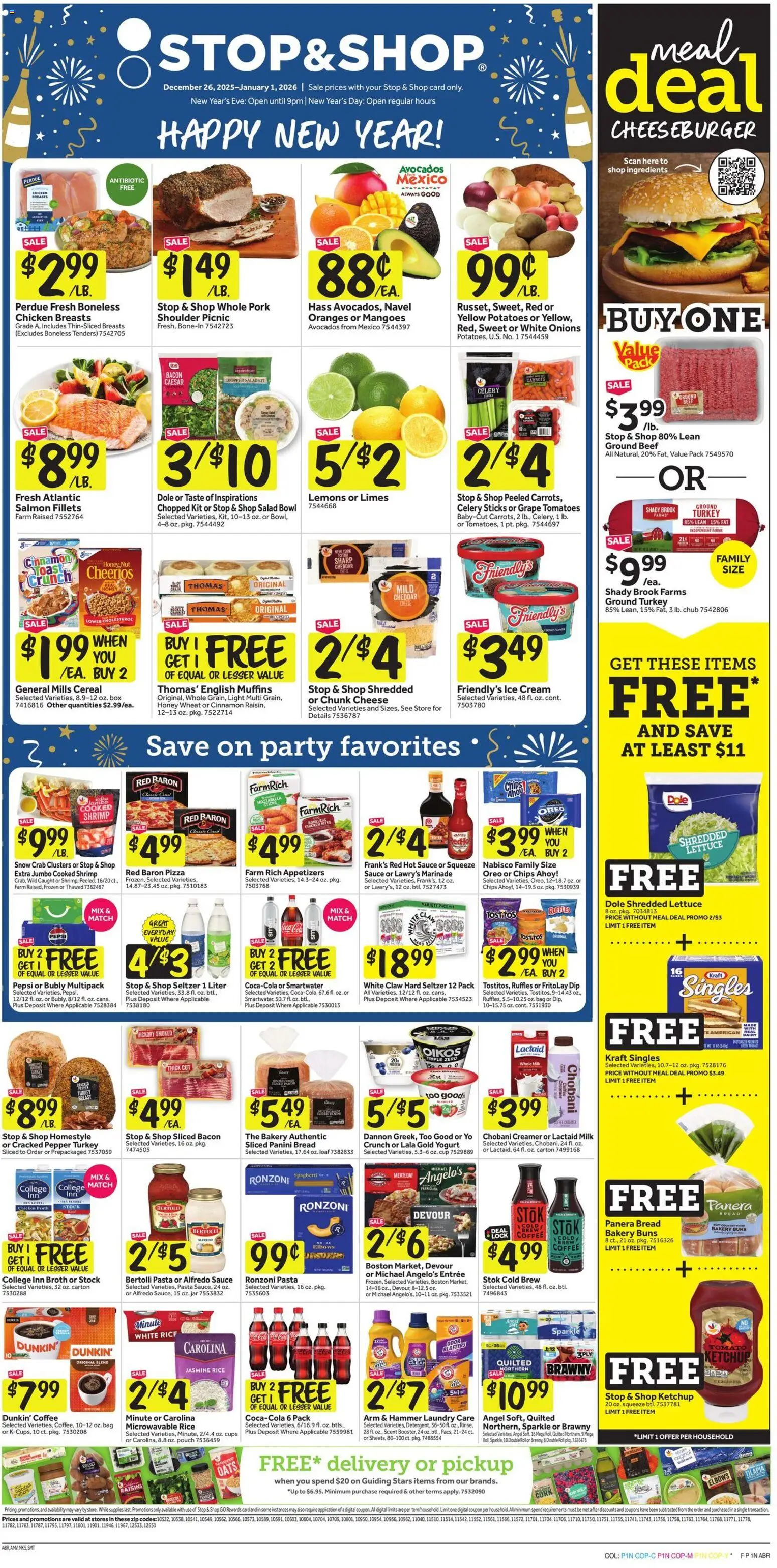 Stop & Shop Weekly Circular - NY - valid from 26.12.2025 | Page: 1 | Products: Lettuce, Milk, Raisins, Pepper