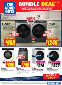 Preview of The Good Guys Fridge & Laundry Sale - valid from 05.03.2026 | Page: 6 | Products: Water, Shorts, Dryer, Allergy