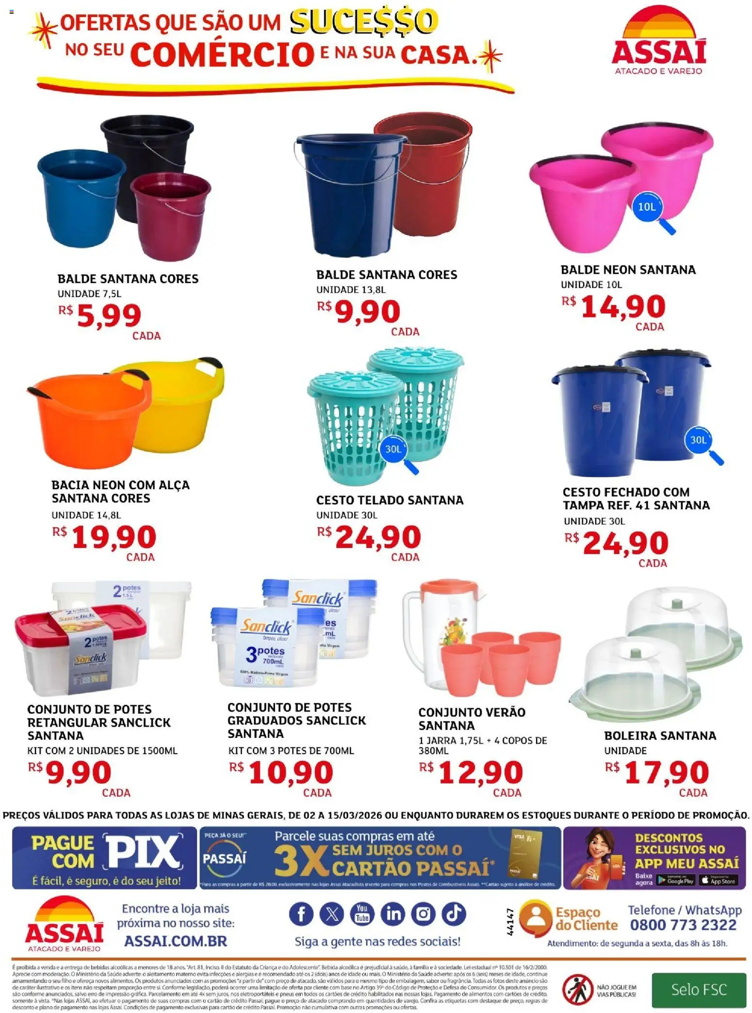Assaí Atacadista Folheto - válido de 02.03.2026 | Página: 2 | Produtos: Pneus, Potes, Copos, Boleira