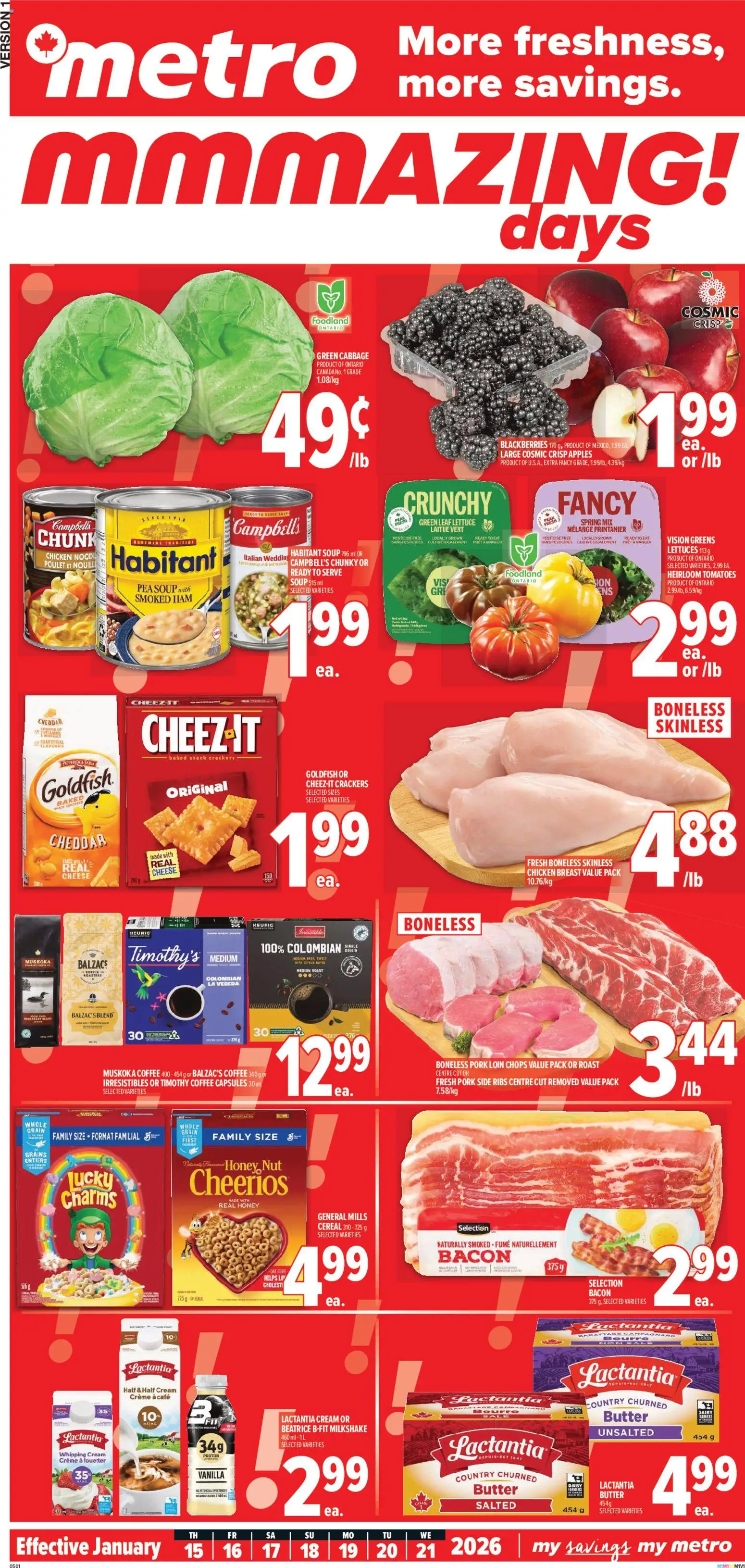 Metro flyer valid from 15.01.2026 | Page: 2 | Products: Butter, Coffee, Ham, Apples