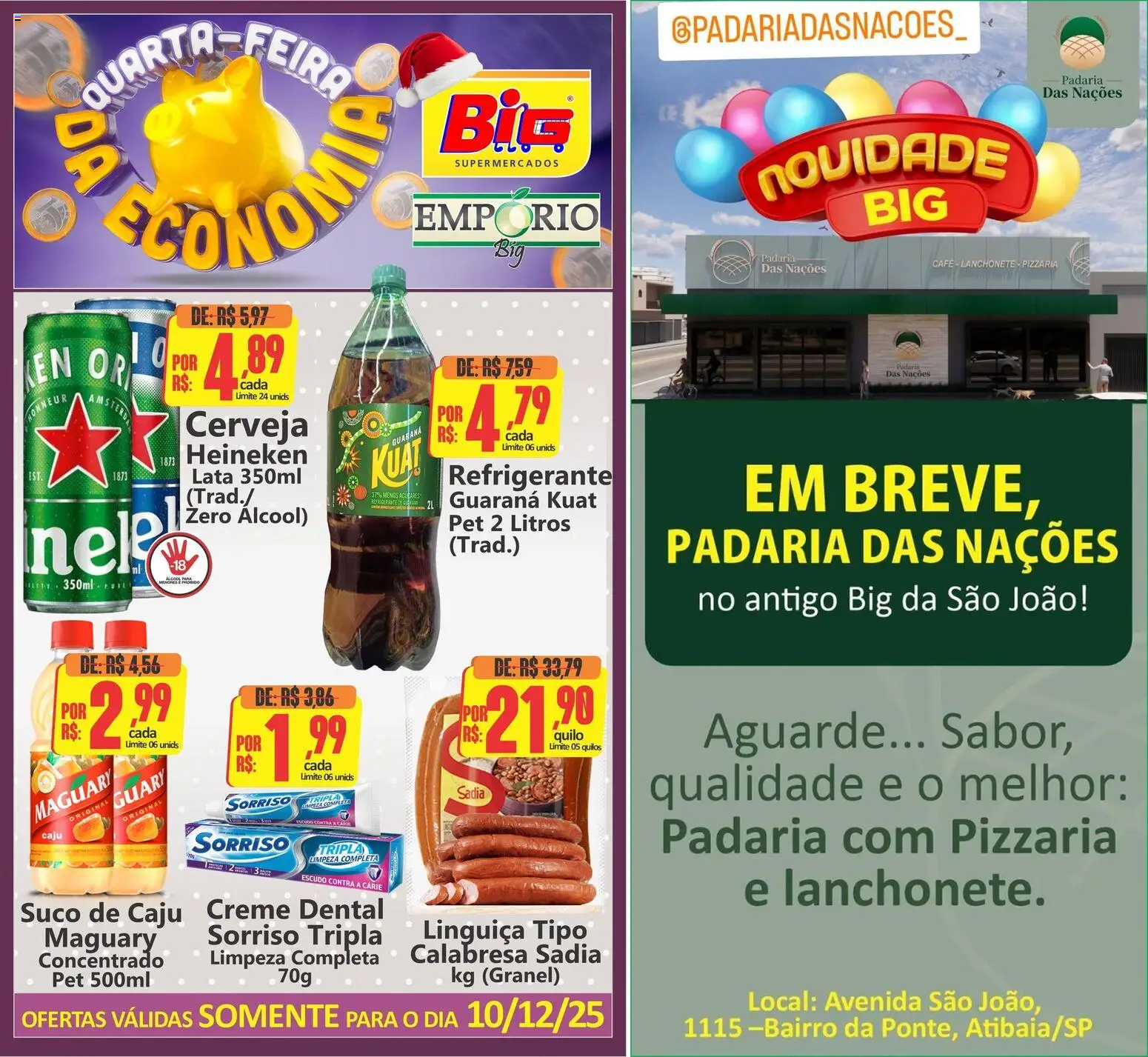 Big Supermercados Folheto - válido de 10.12.2025 | Página: 1 | Produtos: Suco, Cerveja, Heineken, Creme