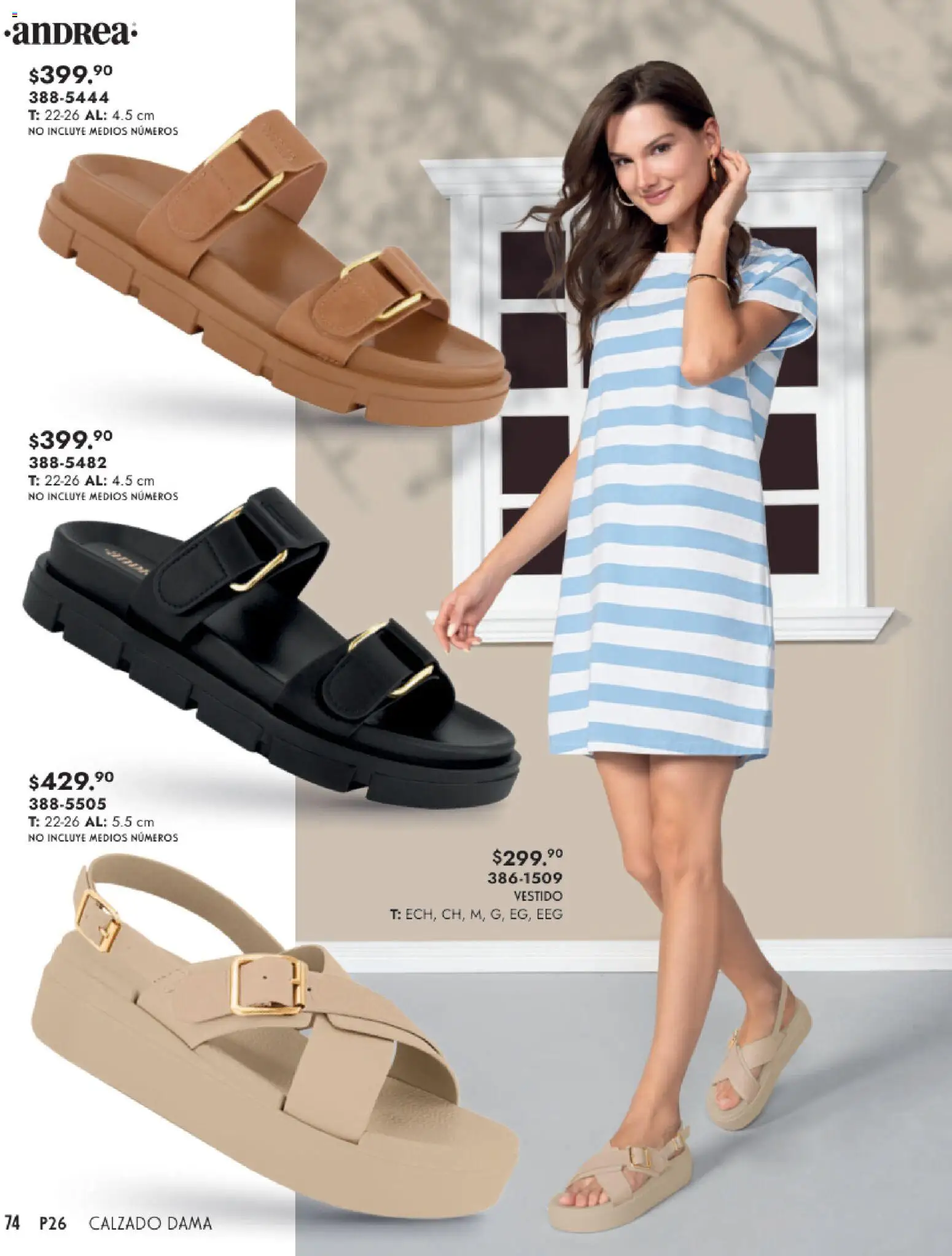 Nuevas ofertas de Andrea válidas en toda la República Mexicana desde el 25.01.2026. ¡Encuentra las mejores ofertas en Andrea catálogo Calzado Dama! | Página: 74 | Productos: Vestido