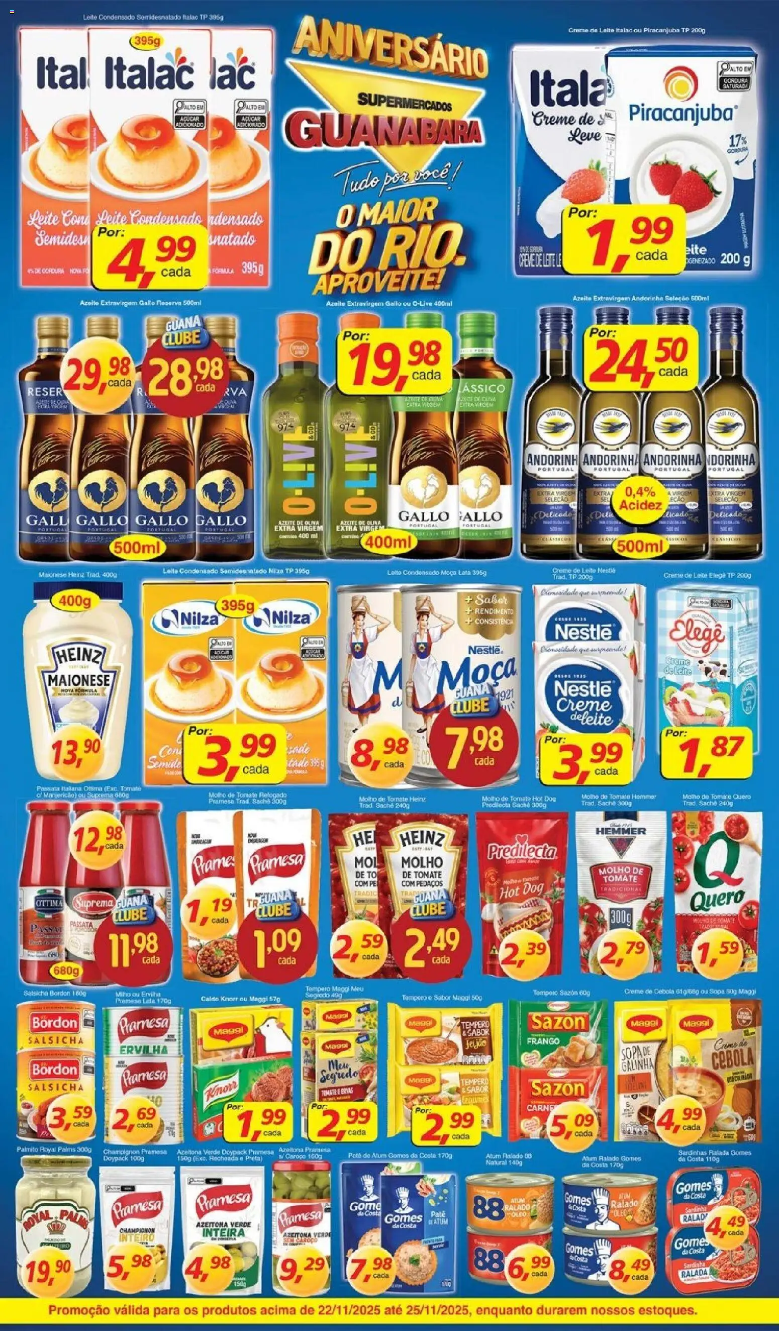 Supermercados Guanabara Folheto - válido de 22.11.2025 | Página: 3 | Produtos: Palmito, Carne, Açúcar, Knorr