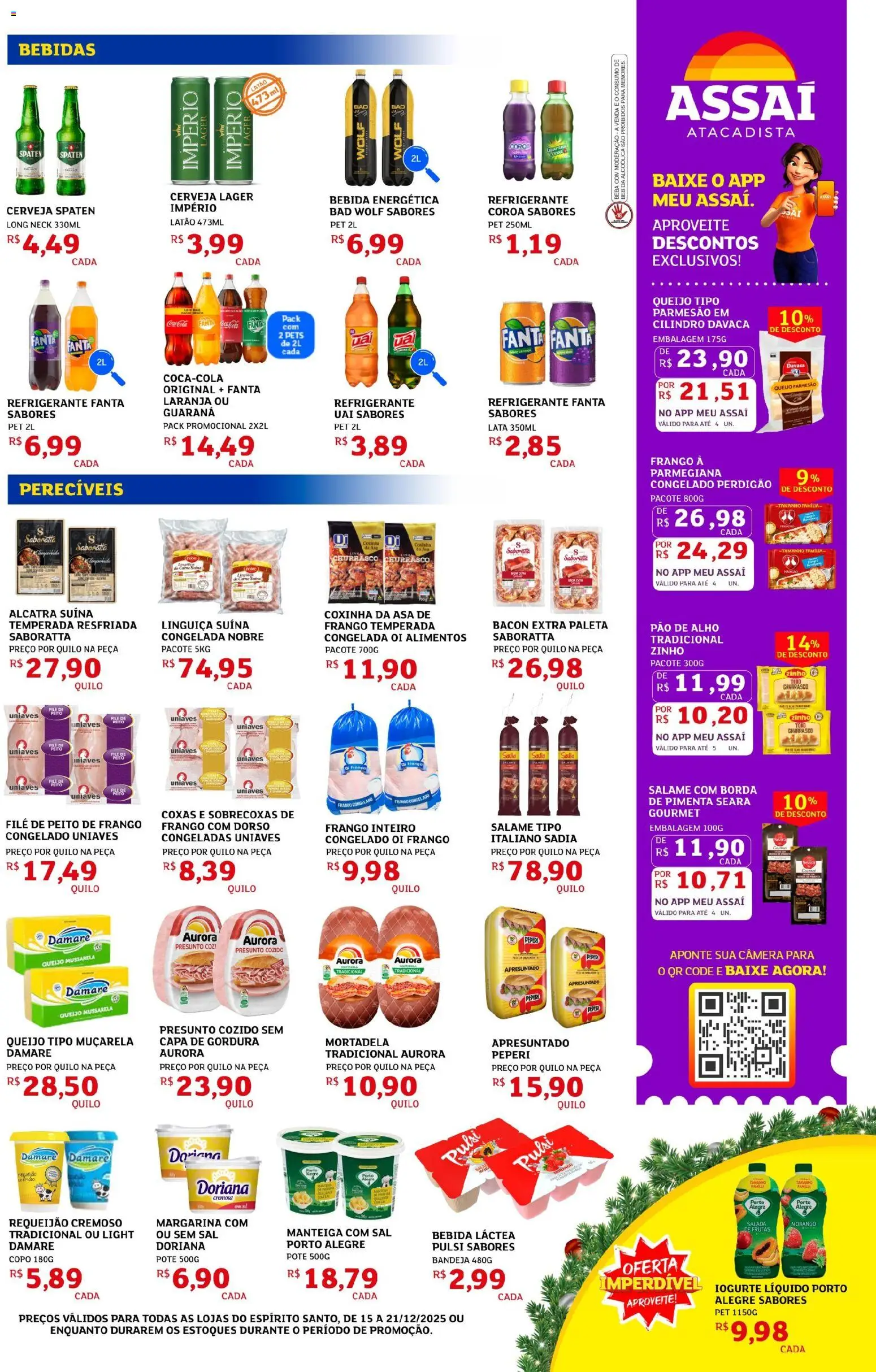 Assaí Atacadista Folheto - válido de 15.12.2025 | Página: 3 | Produtos: Linguiça, Alcatra, Presunto, Mortadela