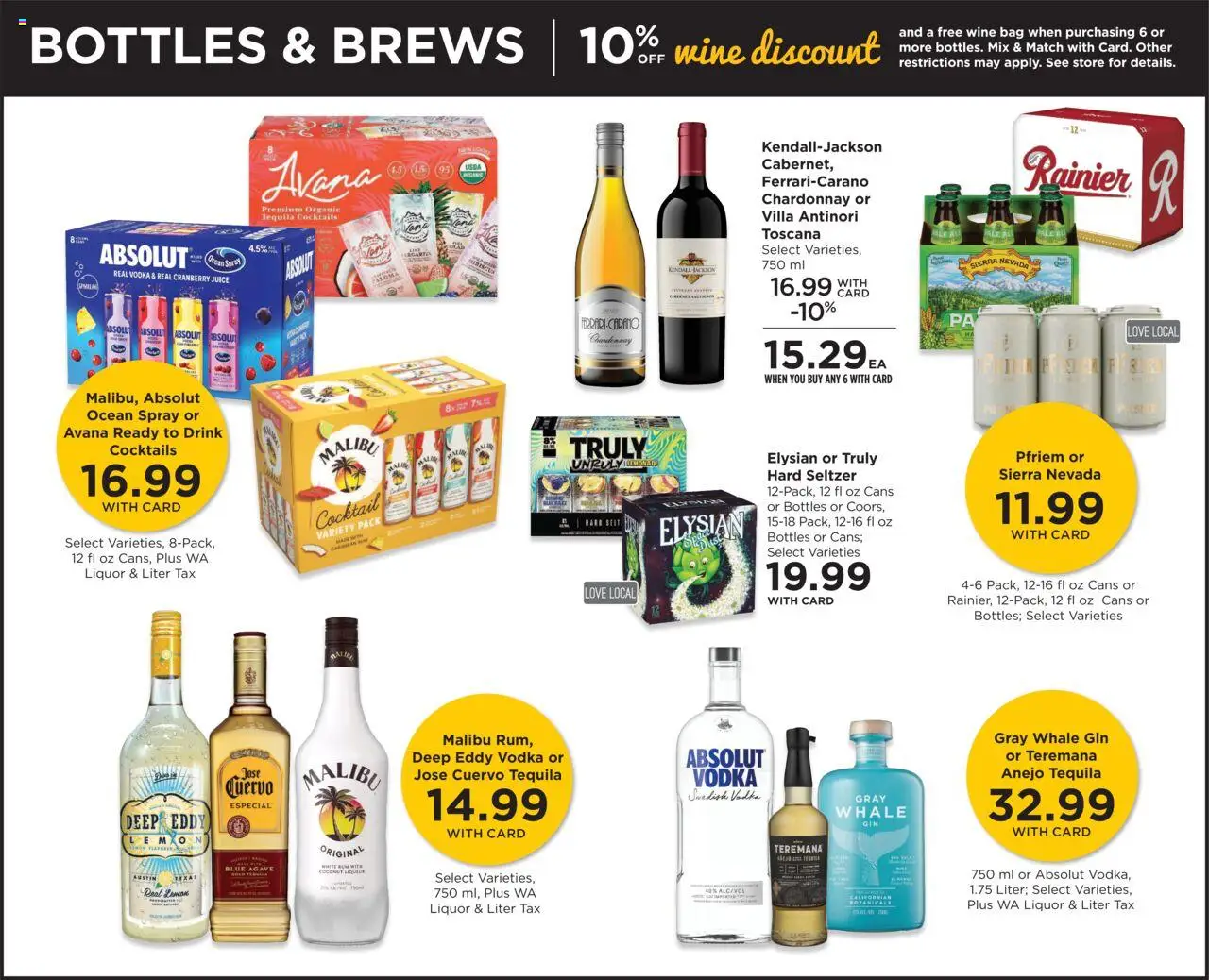 QFC Weekly Ad - WA - valid from 20.08.2025 | Page: 10 | Products: Juice, Gin, Lemon, Bag