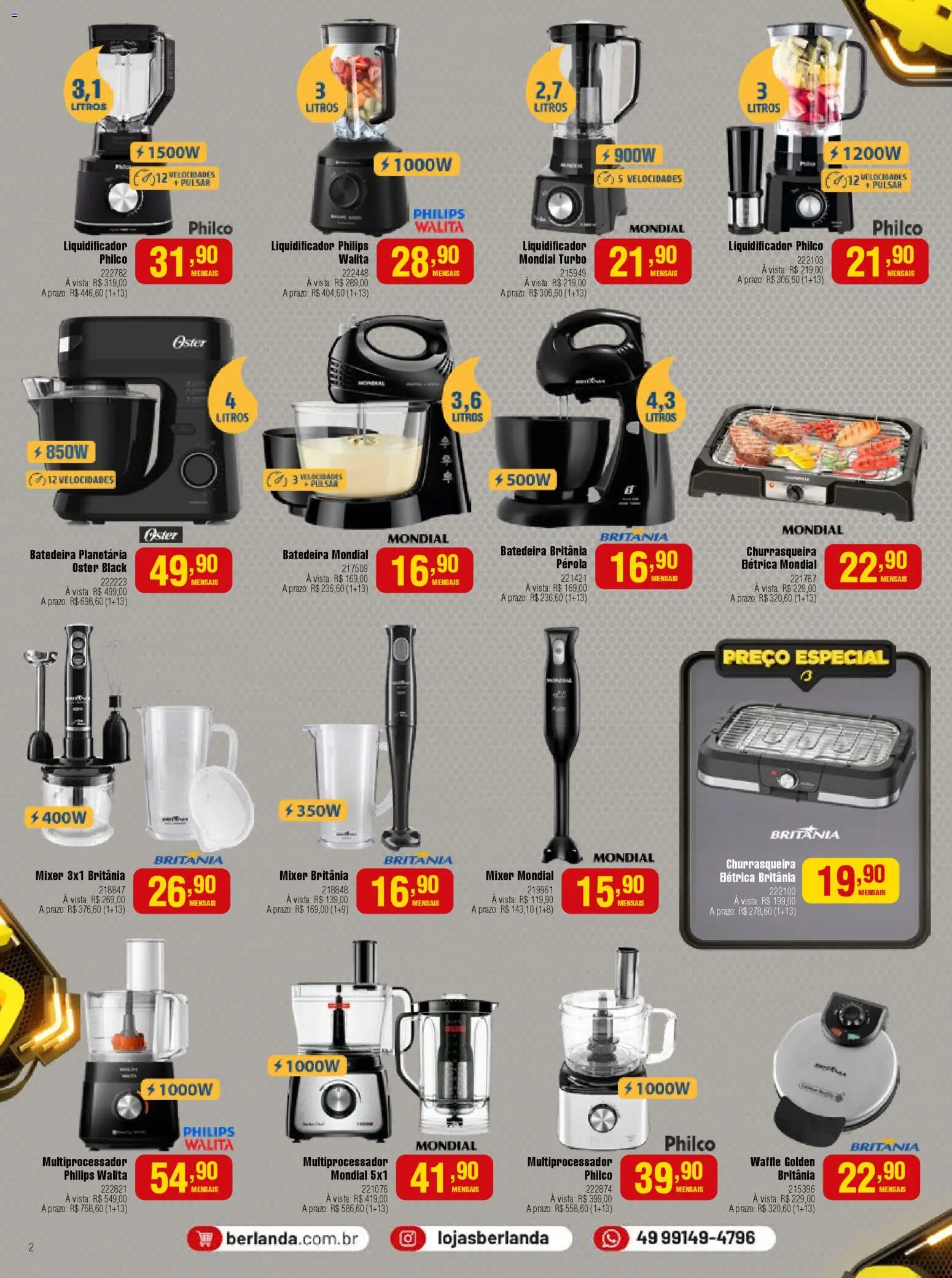 Berlanda Folheto - válido de 01.11.2025 | Página: 2 | Produtos: Batedeira, Liquidificador, Churrasqueira