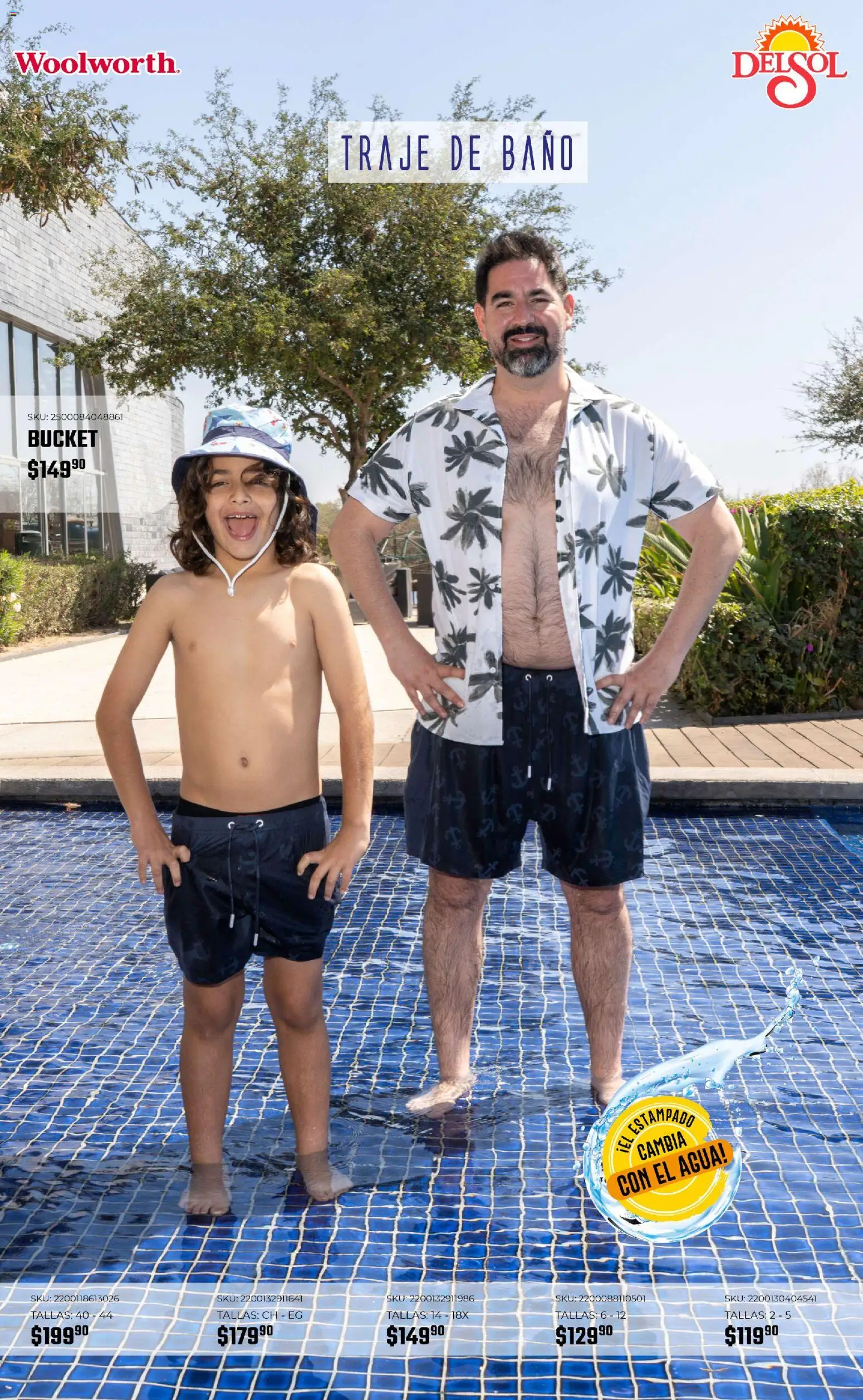 Nuevas ofertas de Del Sol y Woolworth válidas en toda la República Mexicana desde el 19.03.2026. ¡Encuentra las mejores ofertas en Del Sol y Woolworth catálogo Vacaciones 2026 ! | Página: 42 | Productos: Traje, Agua, Traje de baño, Baño