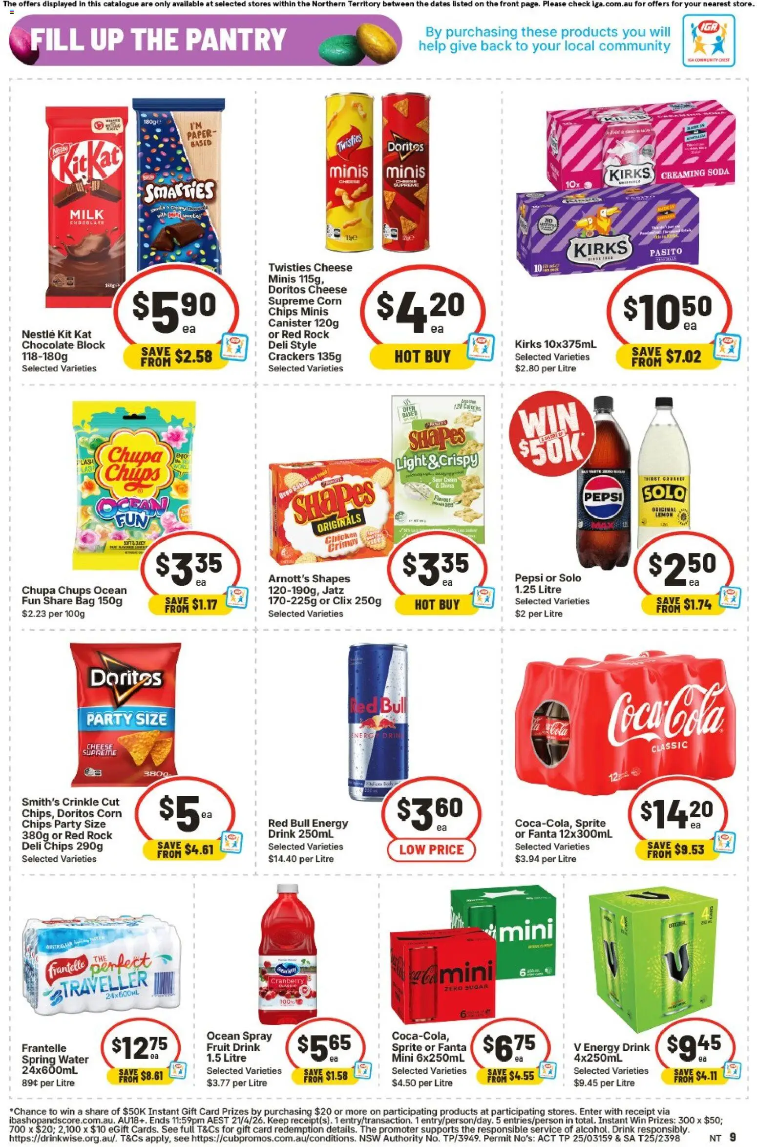 IGA catalogue - valid from 01.04.2026 | Page: 9 | Products: Light, Crackers, Chocolate, Pepsi