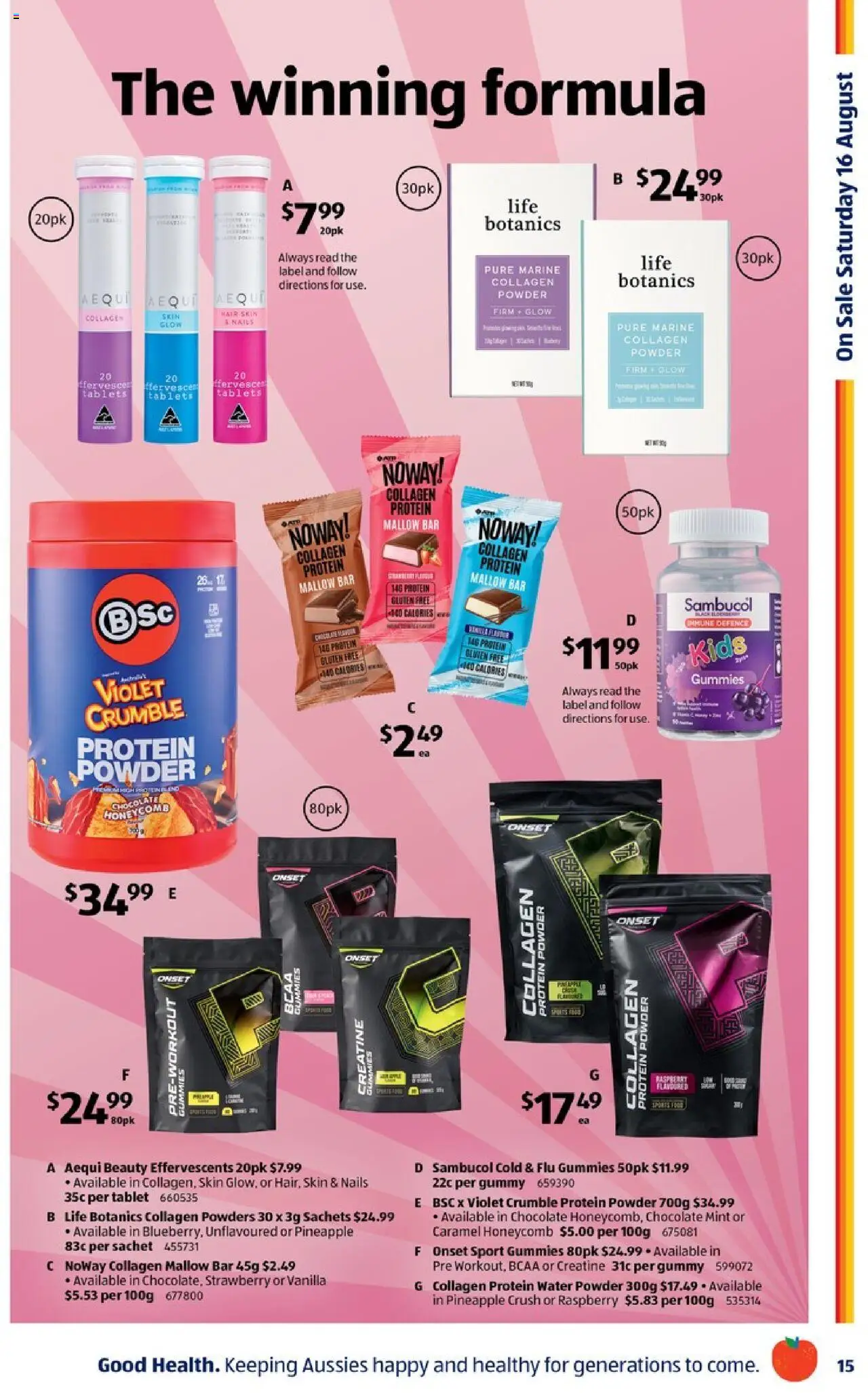 Aldi catalogue - valid from 13.08.2025 | Page: 15 | Products: Chocolate, Water, Raspberry, Collagen