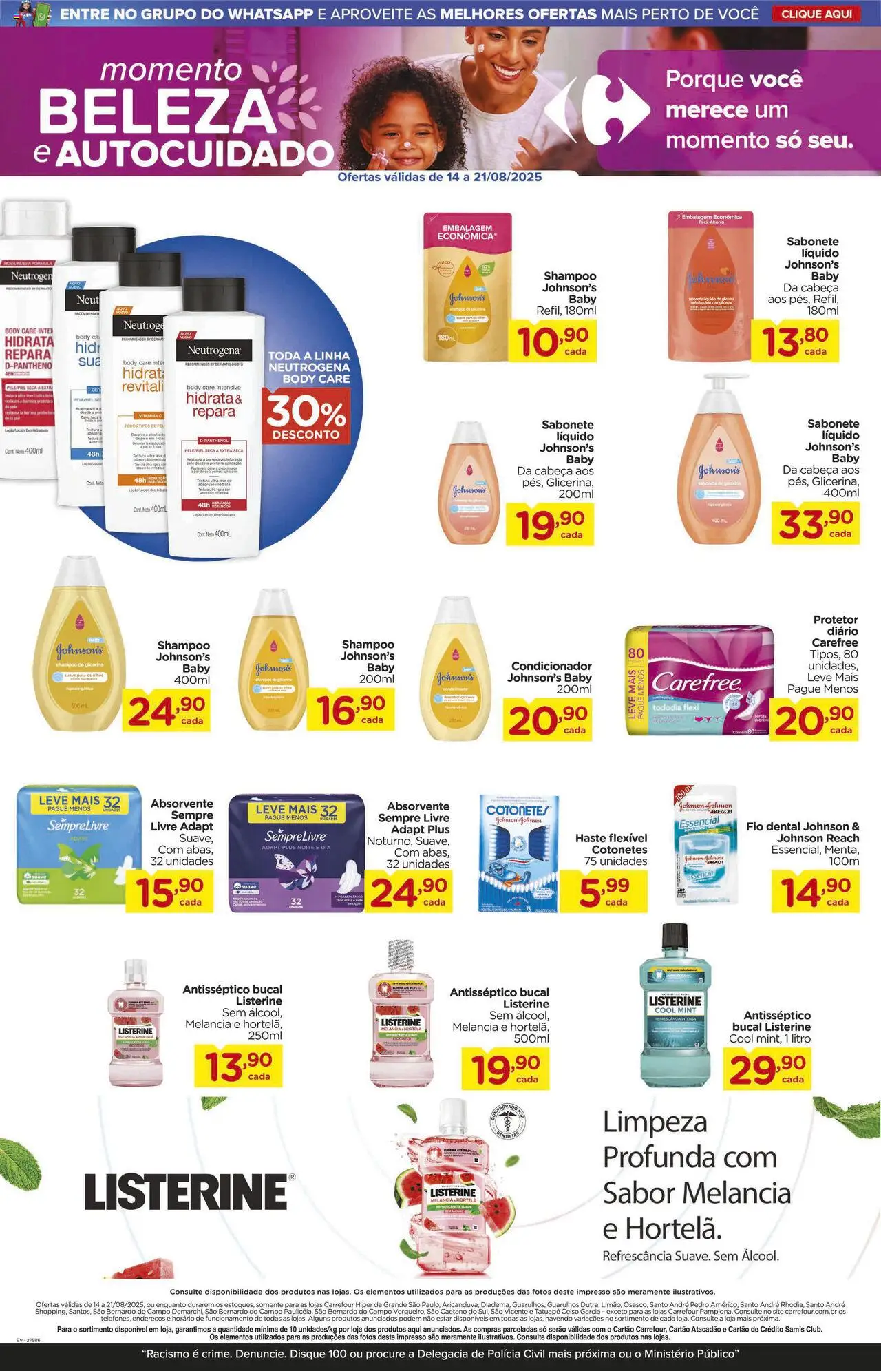 Carrefour Folheto - válido de 14.08.2025 | Página: 10 | Produtos: Shampoo, Cama, Fio dental, Sempre Livre