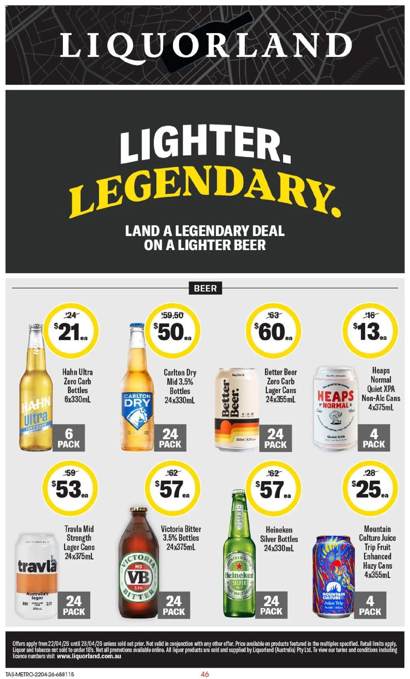 Coles catalogue - valid from 22.04.2026 | Page: 46 | Products: Juice, Beer
