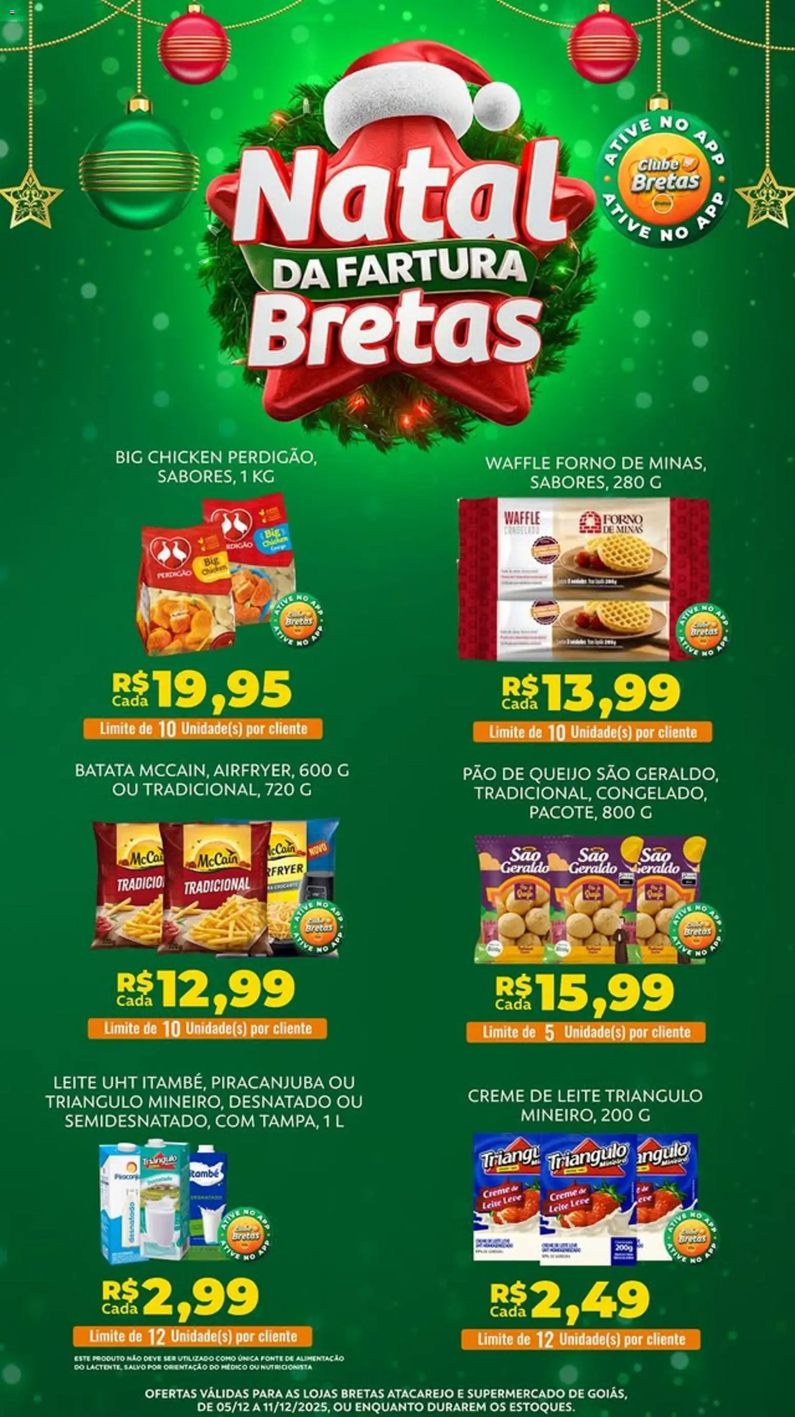 Bretas Folheto - válido de 05.12.2025 | Página: 8 | Produtos: Queijo, Pão, Creme, Creme de leite