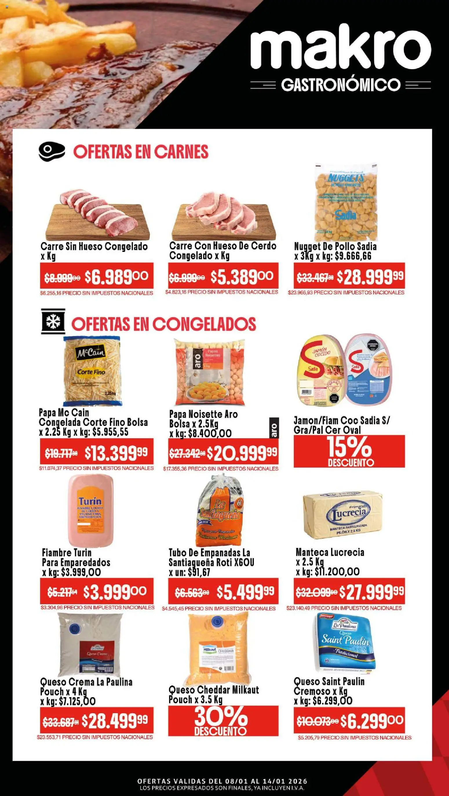 Makro ofertas │ válido desde el 08.01.2026 | Página: 2 | Productos: Papa, Manteca, Cerdo, Crema