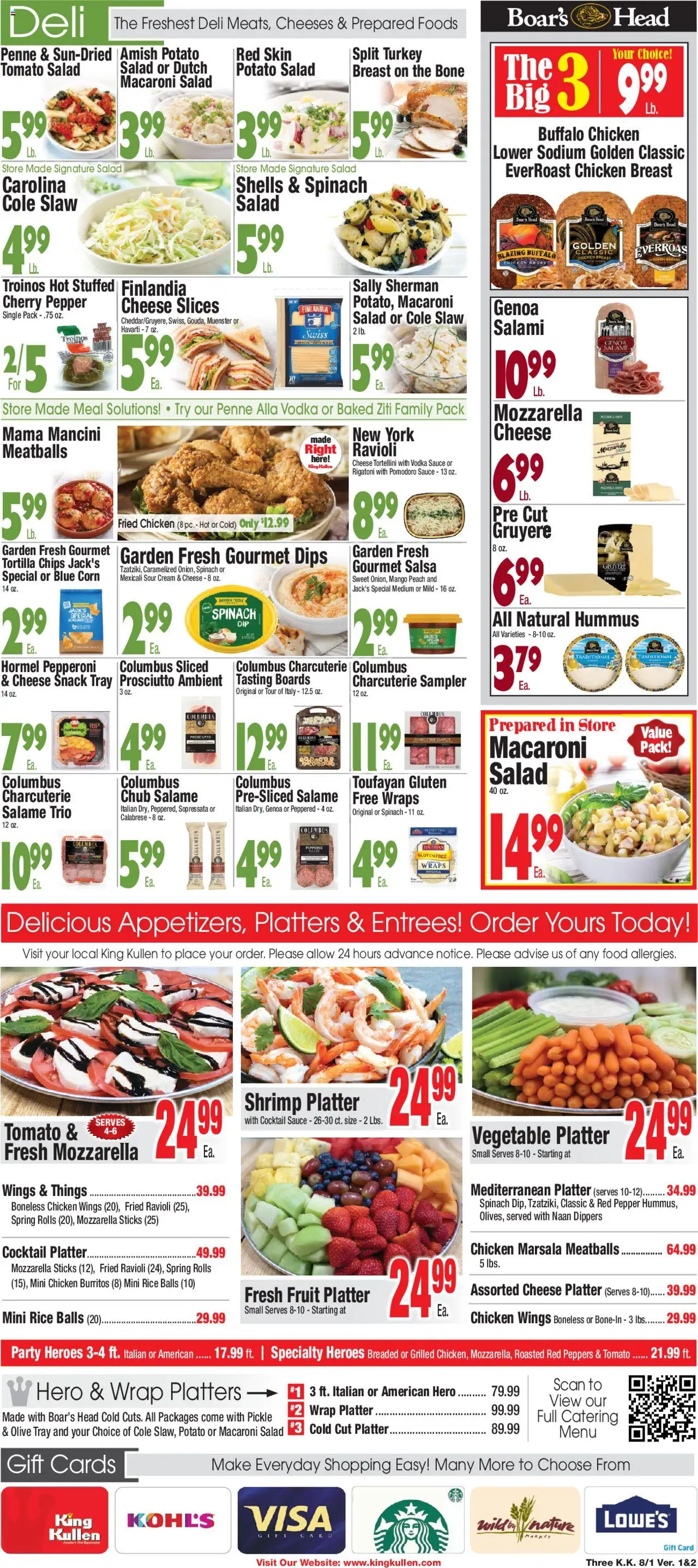King Kullen Weekly Ad - valid from 01.08.2025 | Page: 3 | Products: Cheese, Sour cream, Cream, Sauce