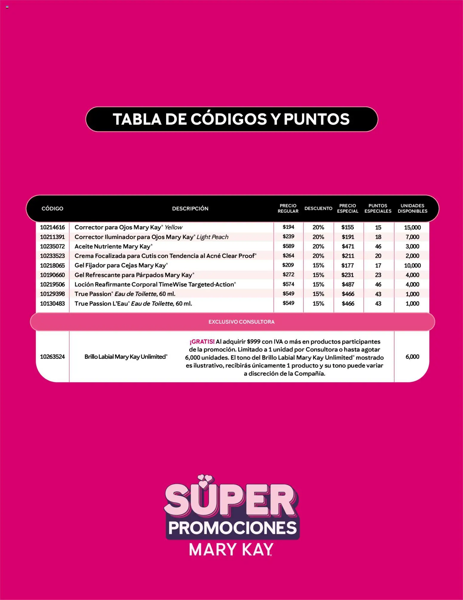 Nuevas ofertas de Mary Kay válidas en toda la República Mexicana desde el 13.01.2026. ¡Encuentra las mejores ofertas en Mary Kay catálogo Súper Promociones! | Página: 5 | Productos: Brillo, Aceite, Loción, Eau de toilette