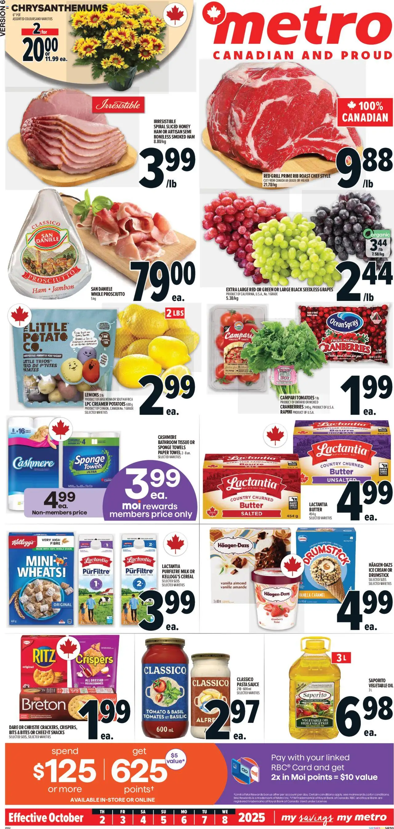 Metro flyer valid from 02.10.2025 | Page: 2 | Products: Cream, Milk, Oil, Ham
