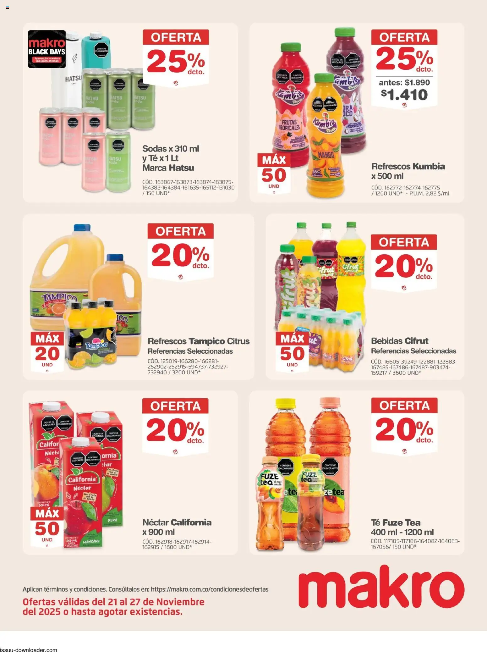 Makro revista - valida desde el 21.11.2025 | Página: 22 | Productos: Té, Pure de Tomate, Soda, Pera