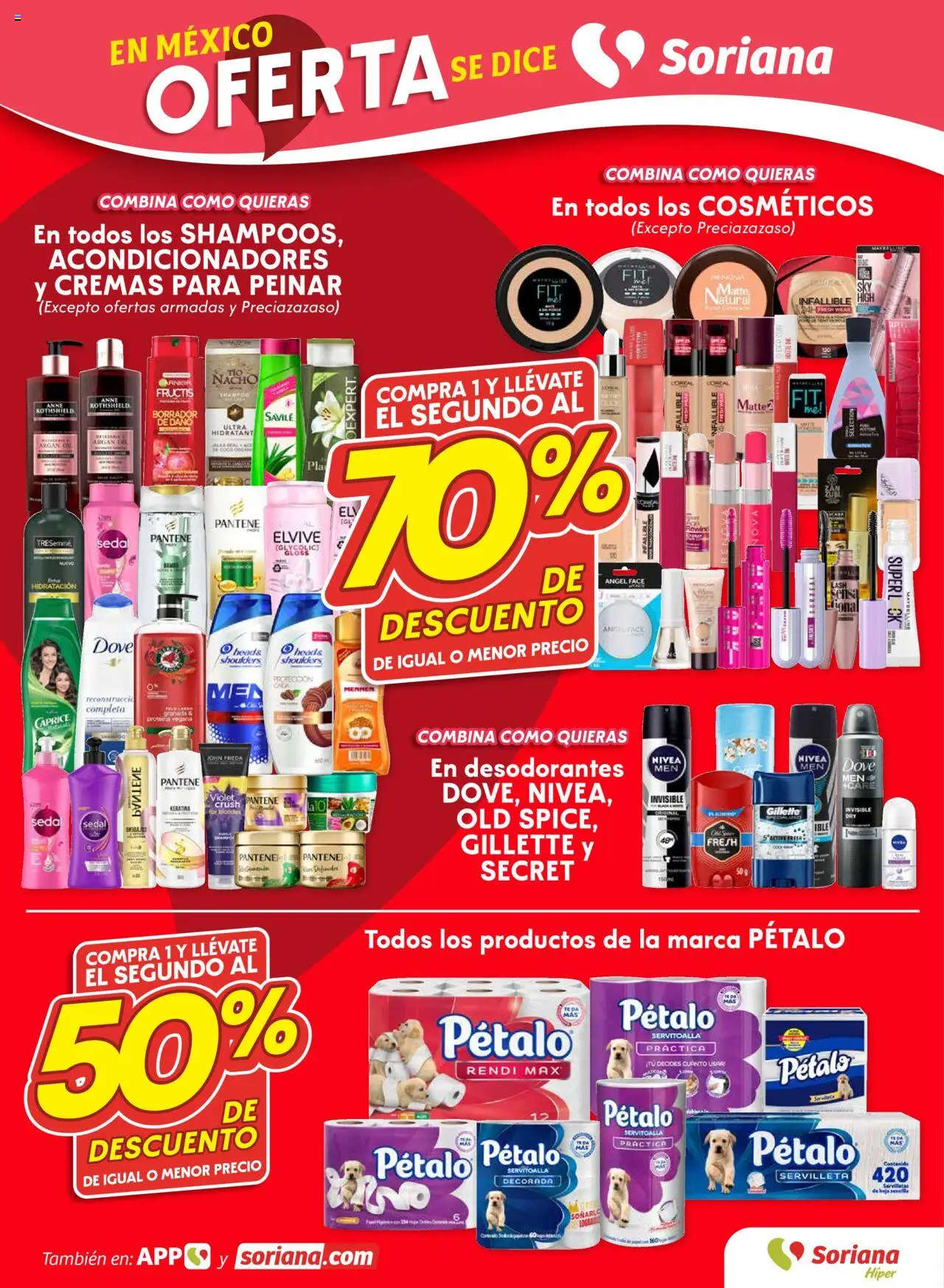Nuevas ofertas de Soriana válidas en toda la República Mexicana desde el 07.08.2025. ¡Encuentra las mejores ofertas en Soriana - Folleto! | Página: 5 | Productos: Servilletas