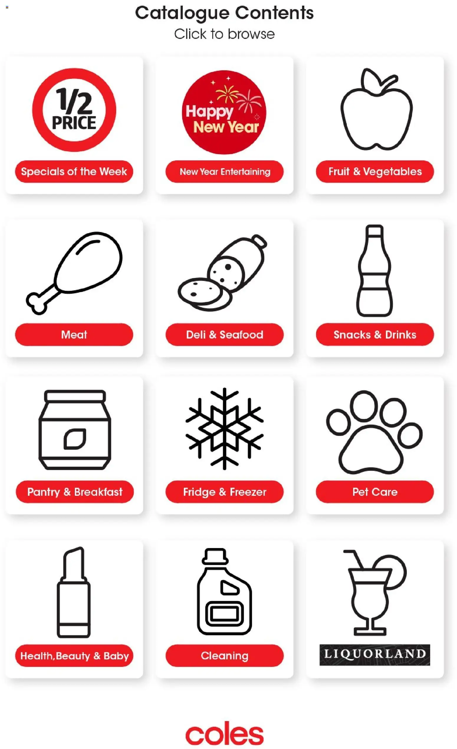 Coles catalogue - valid from 31.12.2025 | Page: 2 | Products: Meat, Vegetables, Seafood, Freezer