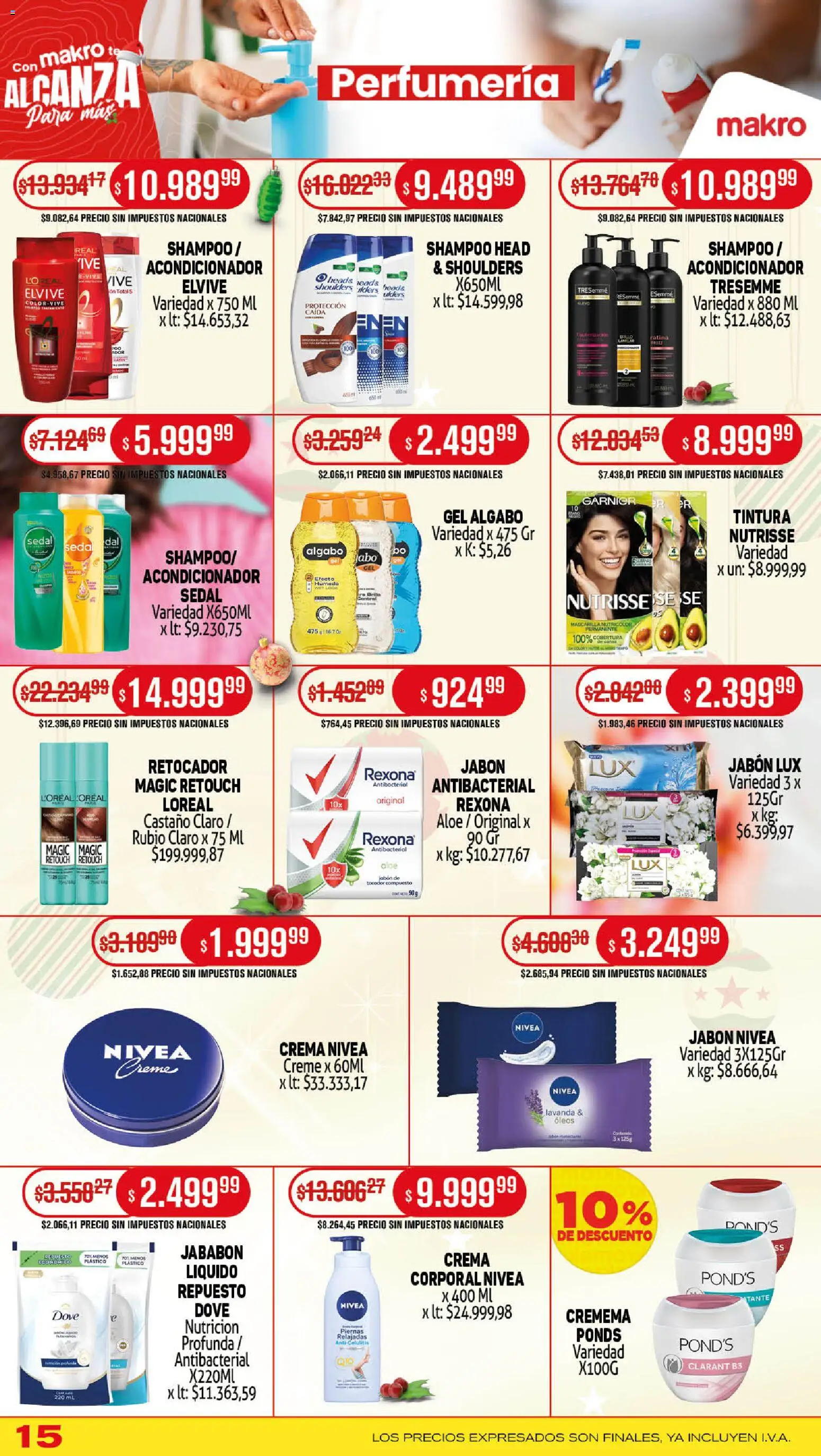 Makro ofertas │ válido desde el 18.12.2025 | Página: 15 | Productos: Acondicionador, Brillo, Jabón, Crema