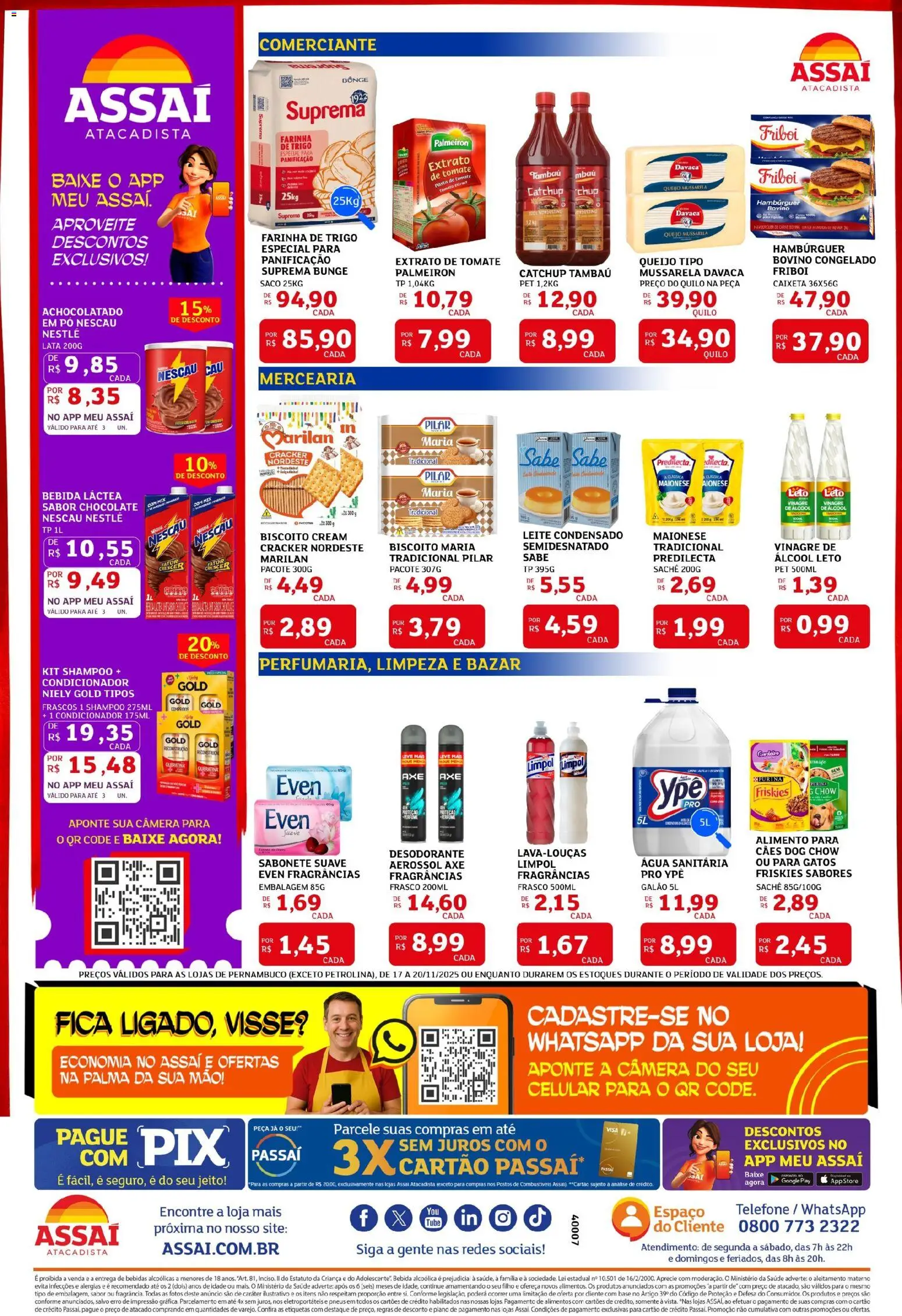 Assaí Atacadista Folheto - válido de 17.11.2025 | Página: 2 | Produtos: Desodorante, Cordeiro, Hambúrguer, Mussarela