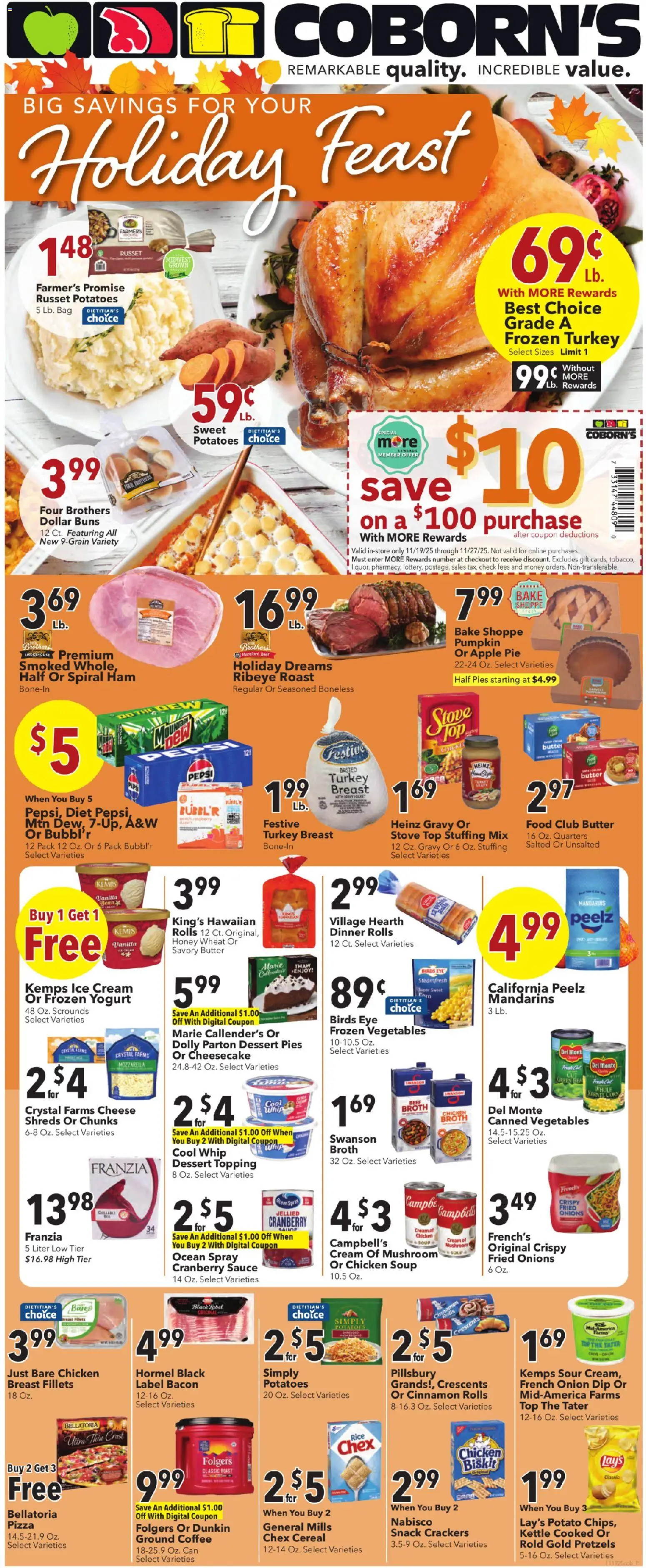 Coborn's - Weekly Ad - valid from 19.11.2025 | Page: 1 | Products: Mandarins, Sauce, Bag, Kettle