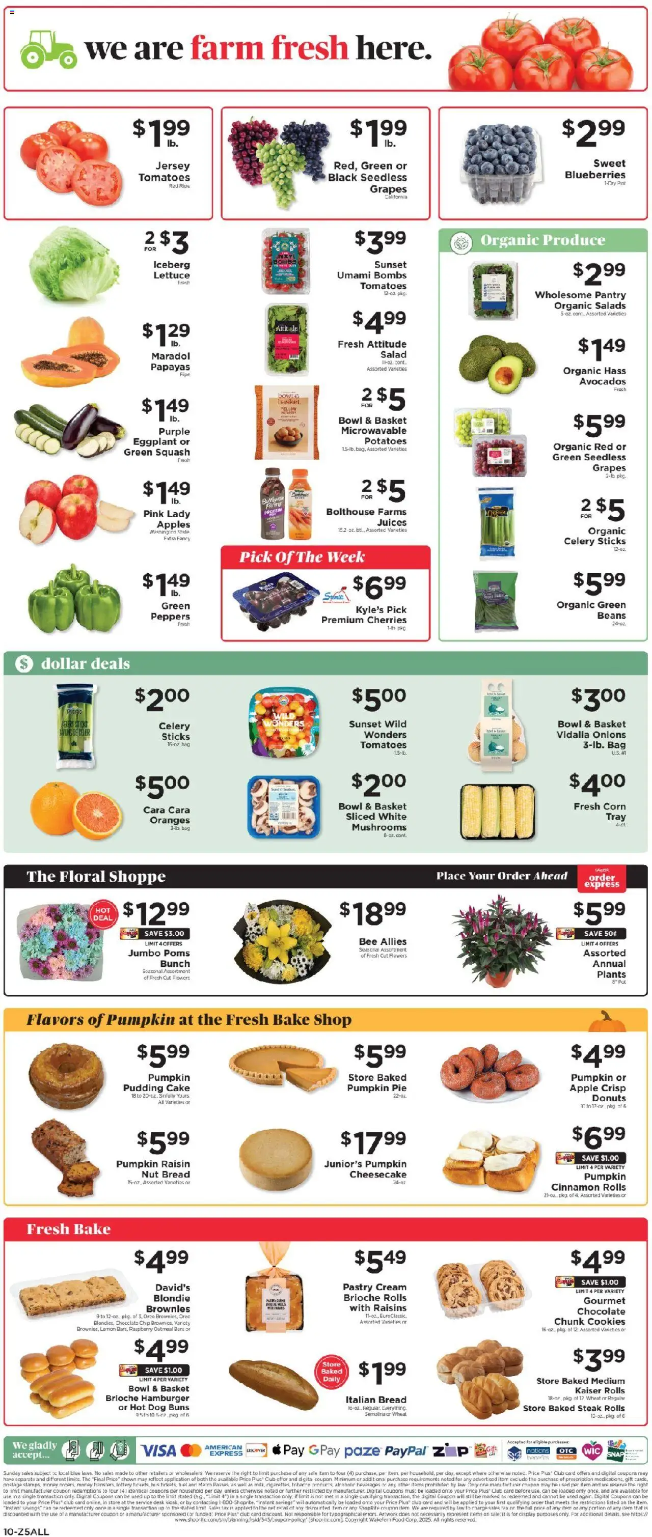 ShopRite Weekly Ad 2 - valid from 17.08.2025 | Page: 11 | Products: Cherries, Tomatoes, Salad, Pumpkin Pie
