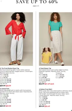 Preview of Button Front Skirt, White crepe skirt. Decorative buttons with faux-wood finish. Flat-front waistband with an elastic back. Calf-length; lined through the knee. Body: rayon. Lining: polyester. Machine wash, line dry. from shop Avon valid from 01.01.2026 | Page: 5 | Products: Skirt, Pants