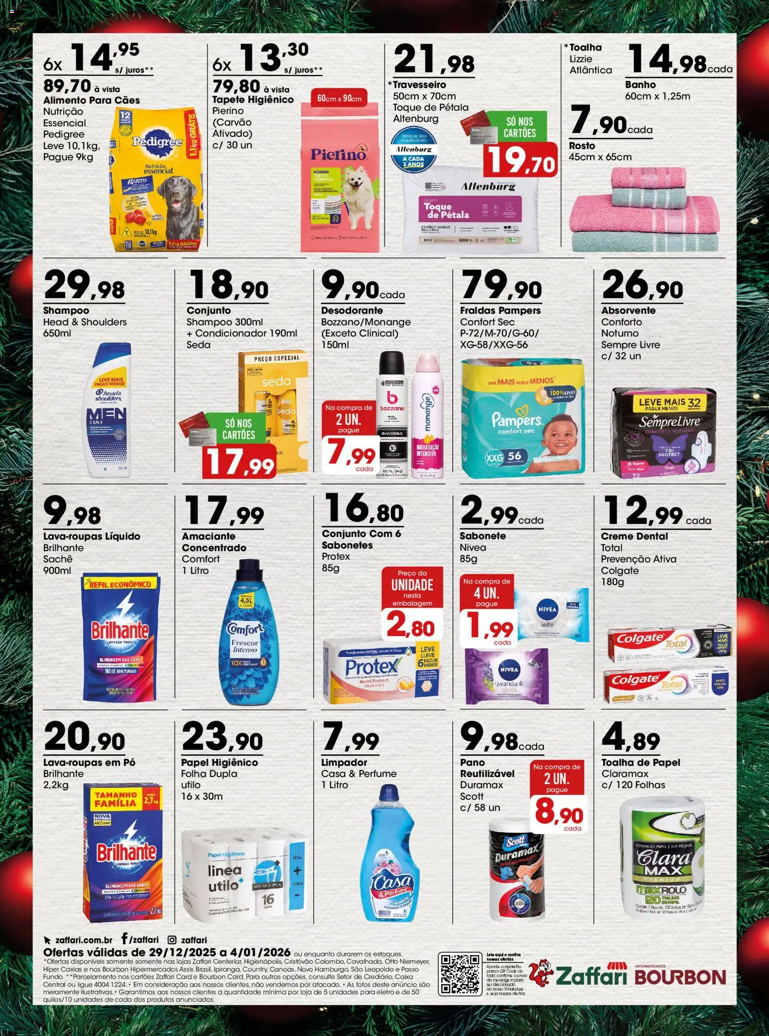Zaffari Folheto - válido de 29.12.2025 | Página: 4 | Produtos: Travesseiro, Creme, Fraldas, Amaciante