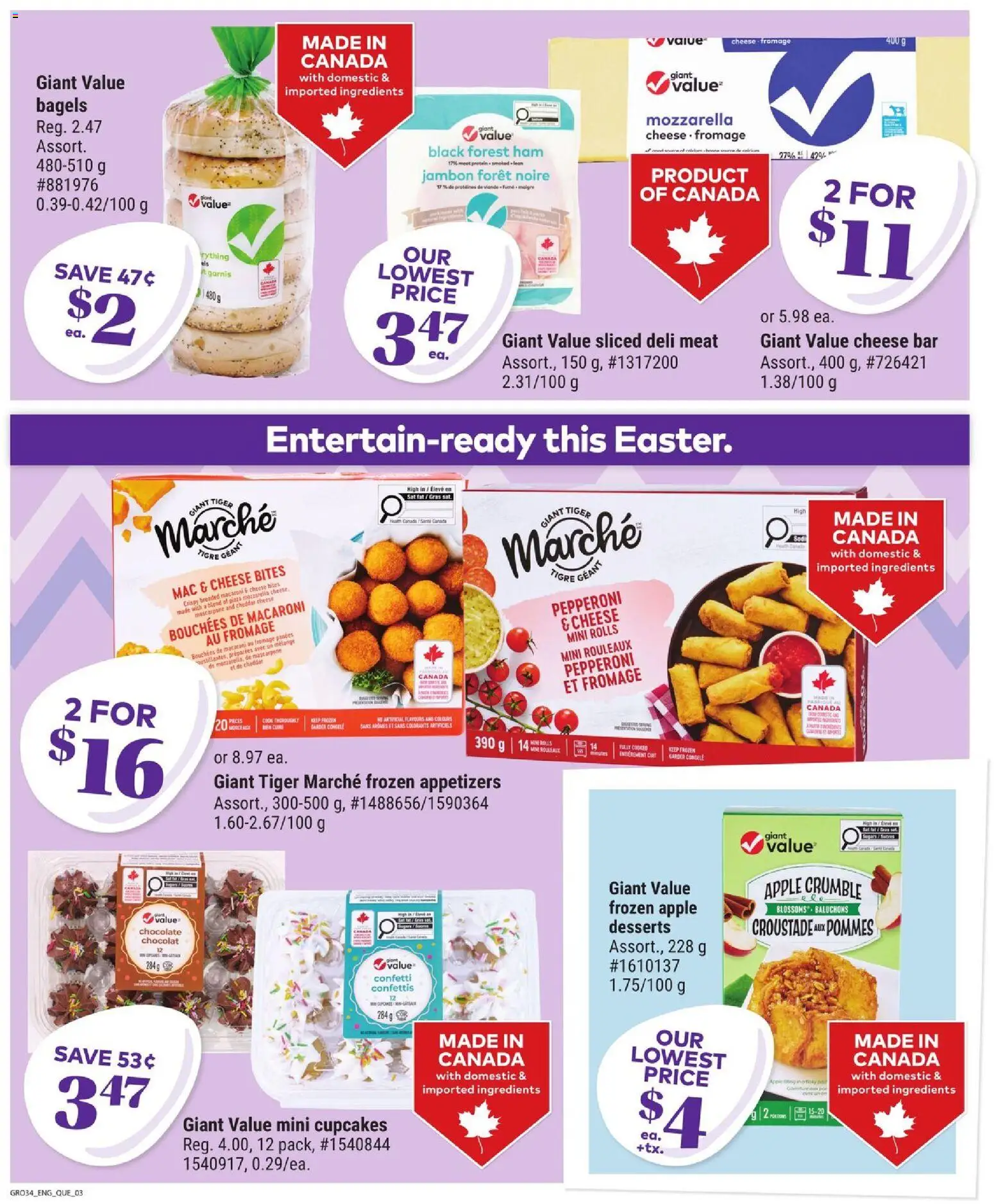 Giant Tiger flyer valid from 25.03.2026 | Page: 3 | Products: Cheese, Chocolate, Ham, Pizza