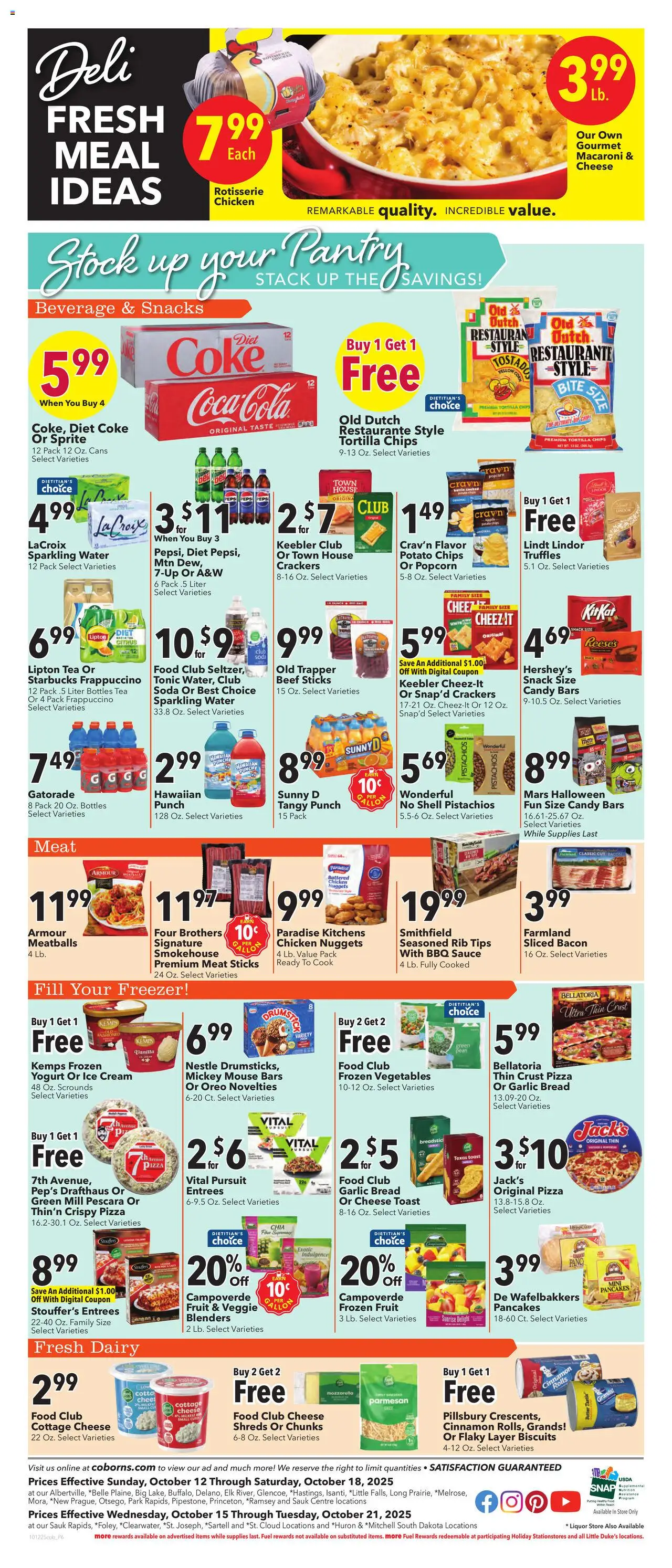 Coborn's Weekly Ad - valid from 15.10.2025 | Page: 4 | Products: Butter, Cheese, Bread, Garlic
