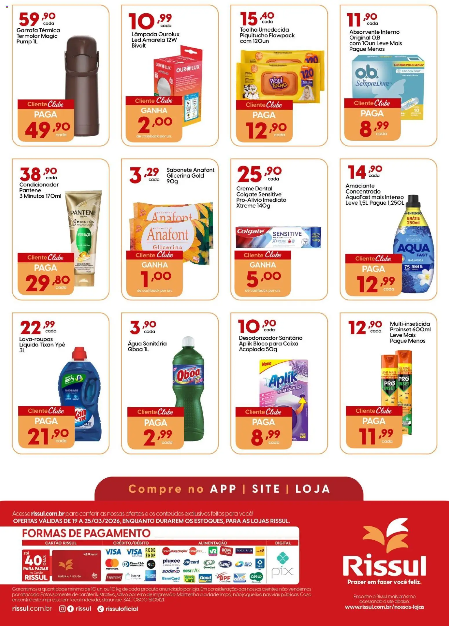 Rissul Folheto - válido de 19.03.2026 | Página: 3 | Produtos: Condicionador, Caixa, Creme, Toalha umedecida