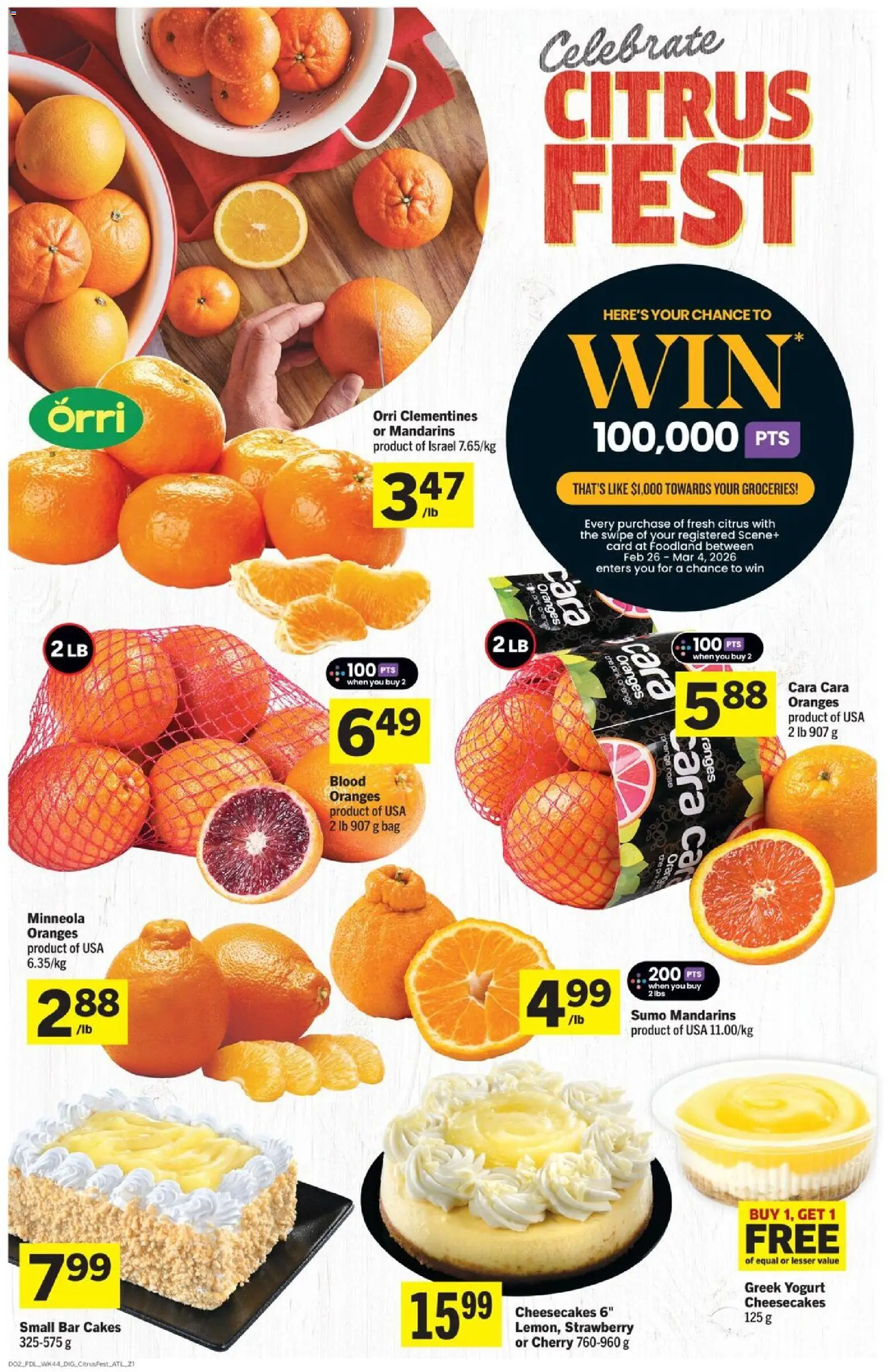 Foodland flyer valid from 26.02.2026 | Page: 8 | Products: Bag, Yogurt, Oranges