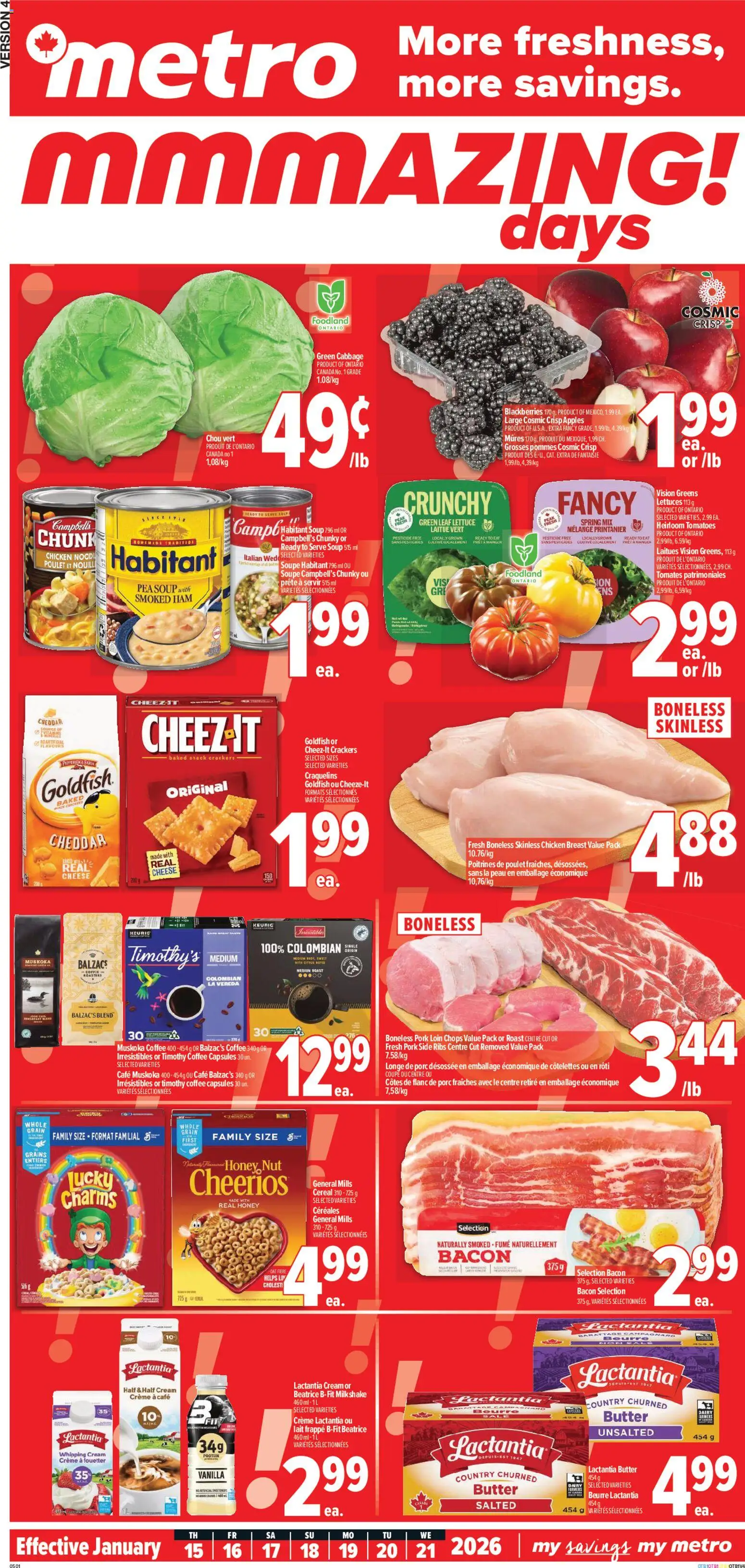 Metro flyer valid from 15.01.2026 | Page: 2 | Products: Butter, Chicken, Apples, Tomatoes