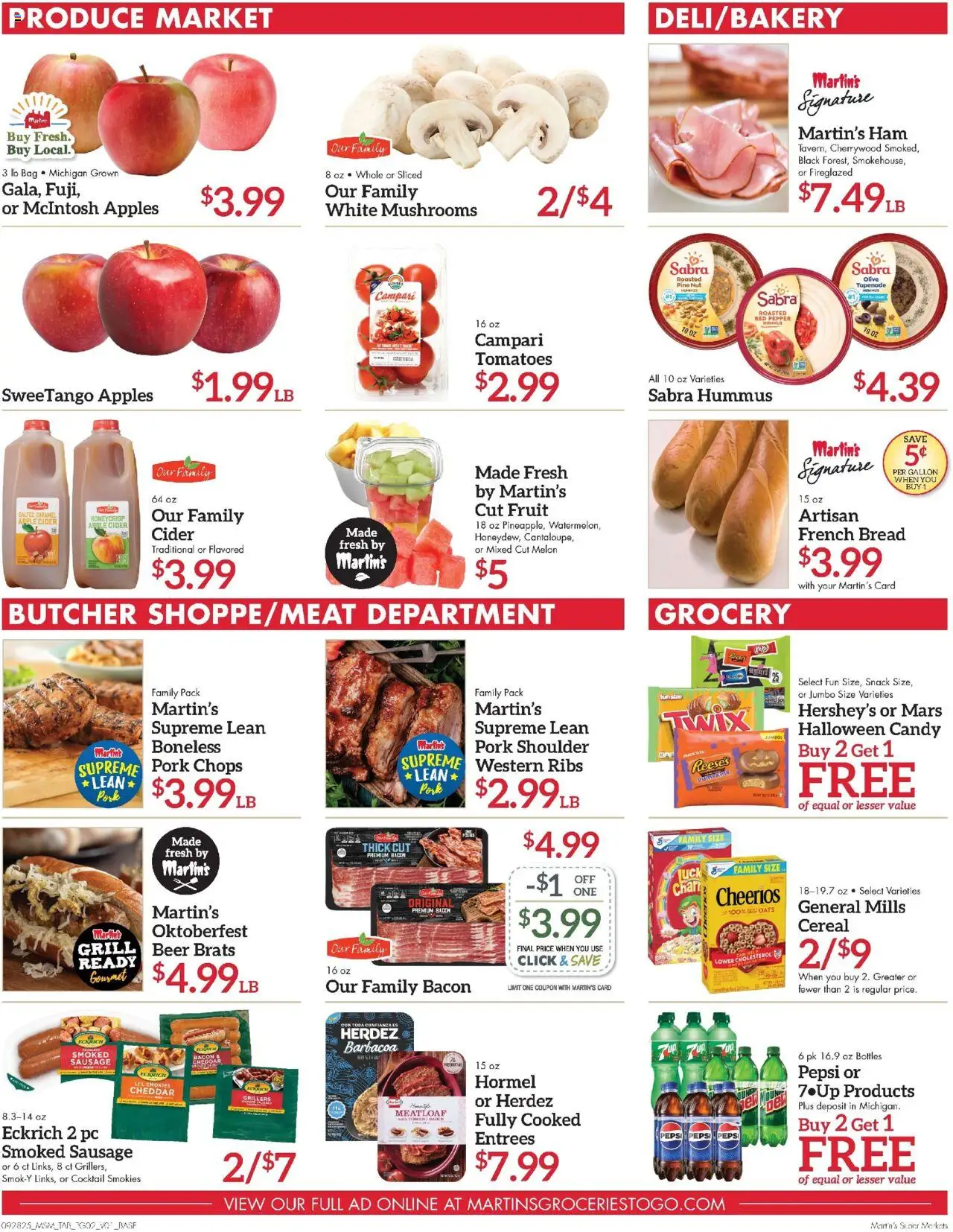 Martin’s Weekly Ad - valid from 28.09.2025 | Page: 2 | Products: Cider, Mushrooms, Pork, Apples